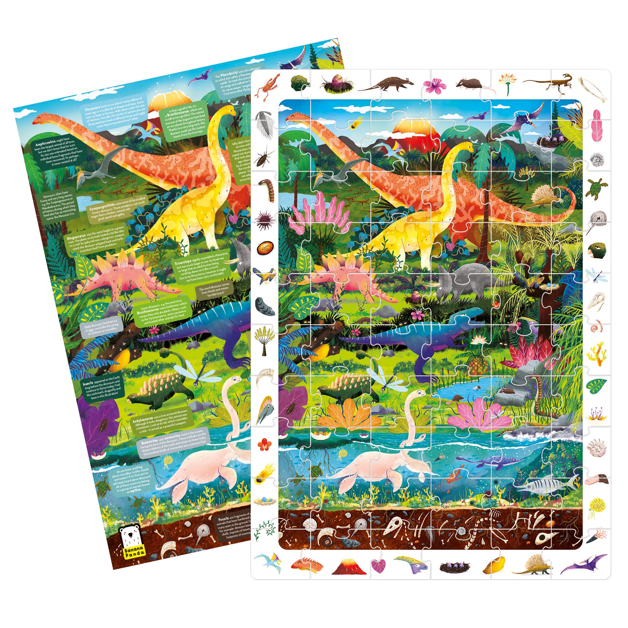Alternative view of Banana Panda Dinosaurs Observation Floor Puzzle - 60 pc