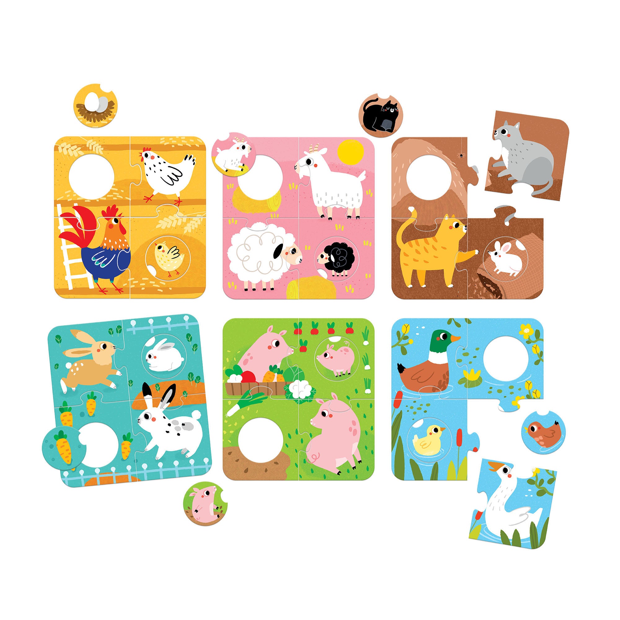 Alternative view of Banana Panda Farm Animals 6-Pack Match Puzzle - 36 pc