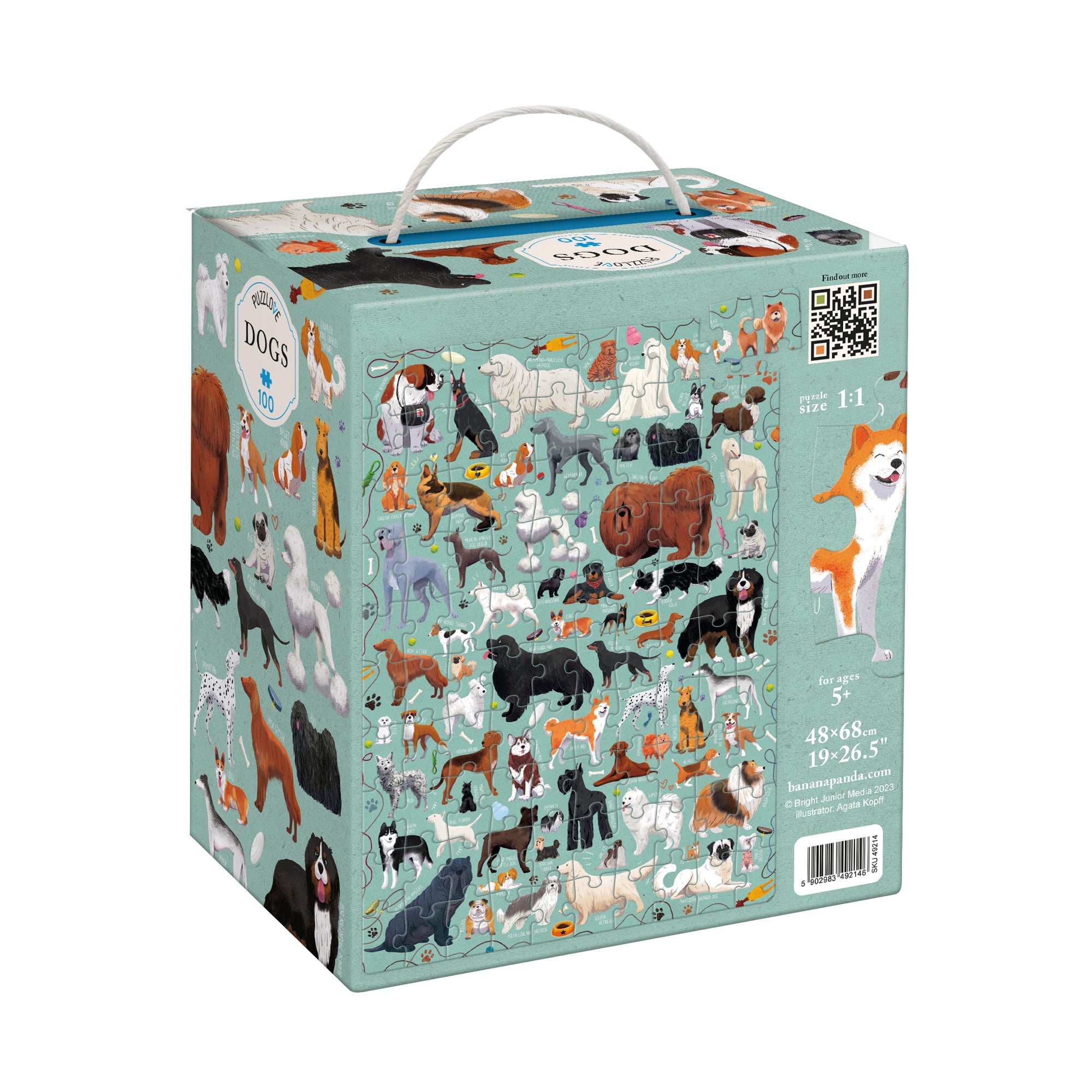 Alternative view of Banana Panda Puzzlove Dogs Jigsaw Puzzle - 100 pc