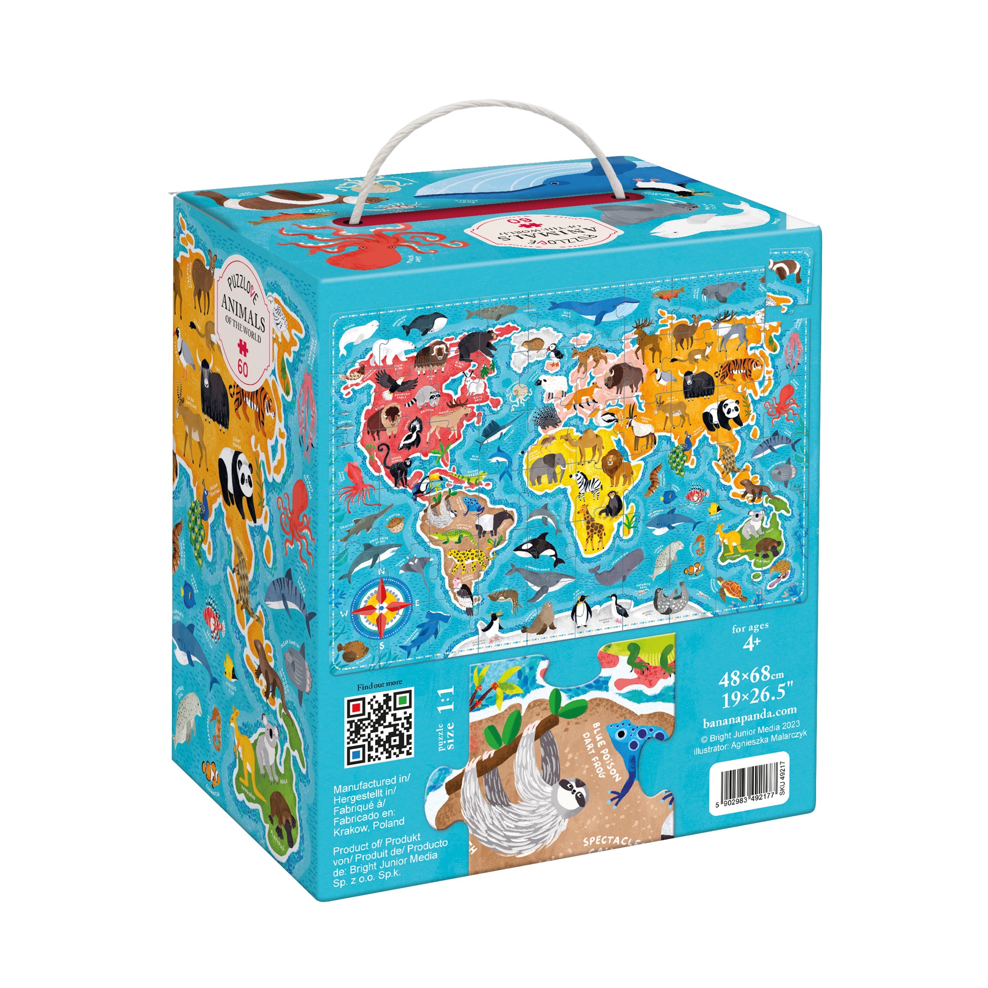 Banana Panda Puzzlove Animals Around the World Floor Puzzle - 60 pc - Image 2