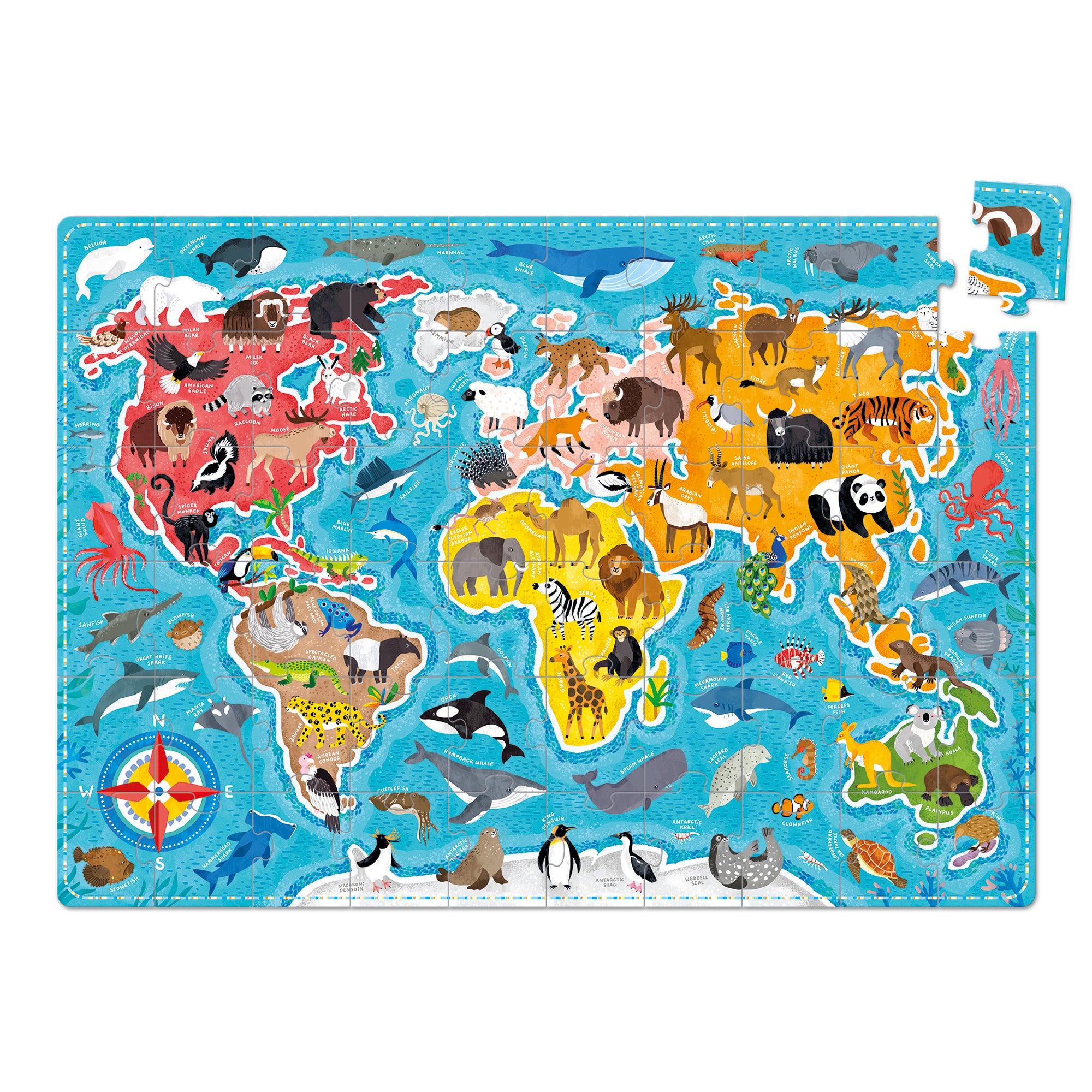 Banana Panda Puzzlove Animals Around the World Floor Puzzle - 60 pc - Image 3