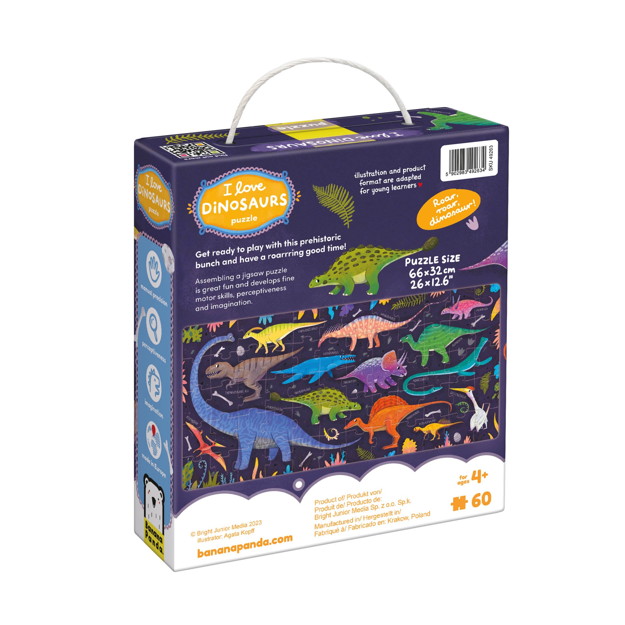 Banana Panda I Love Dinosaurs Puzzle - 60 pc - Image 3