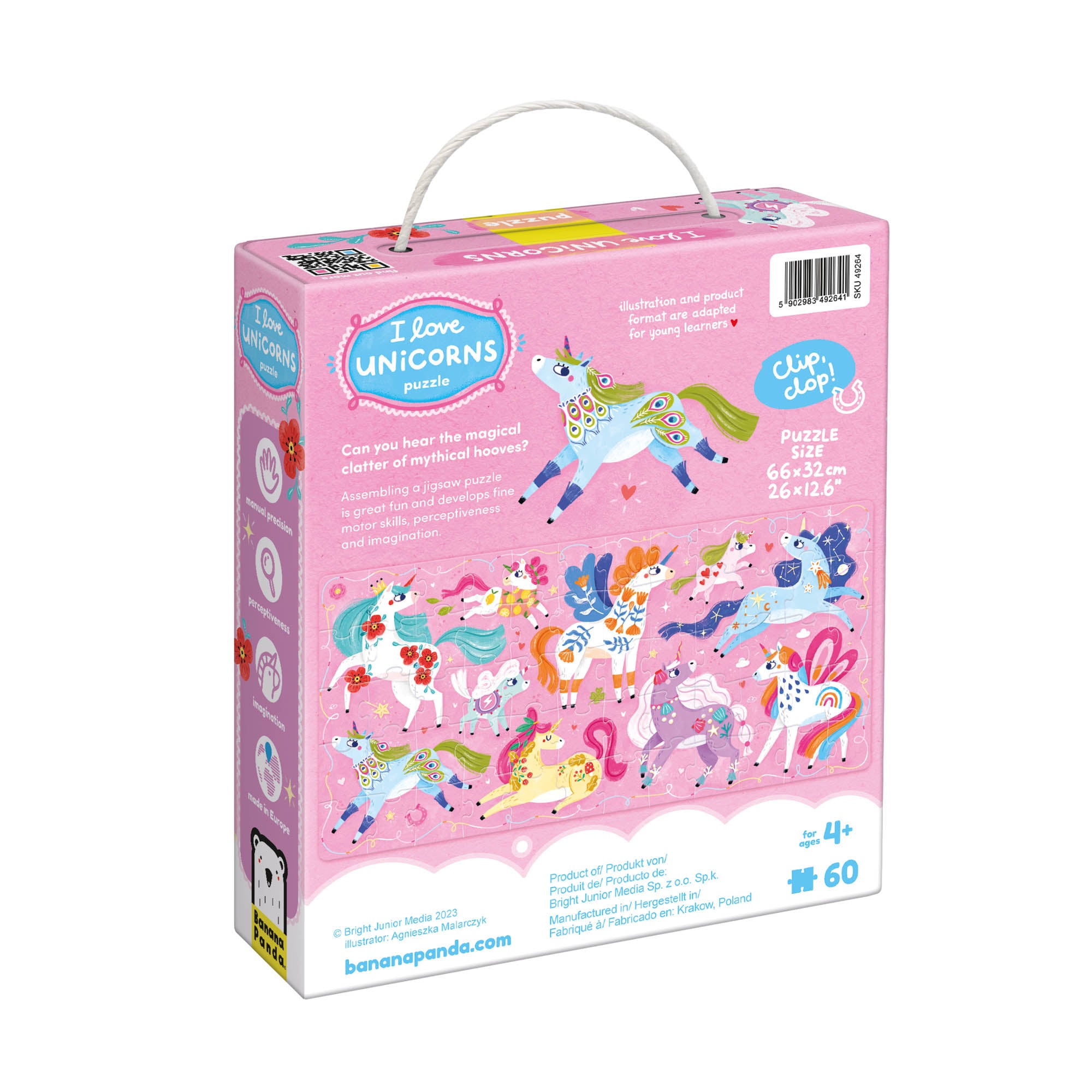 Banana Panda I Love Unicorns Puzzle - 60 pc - Image 3