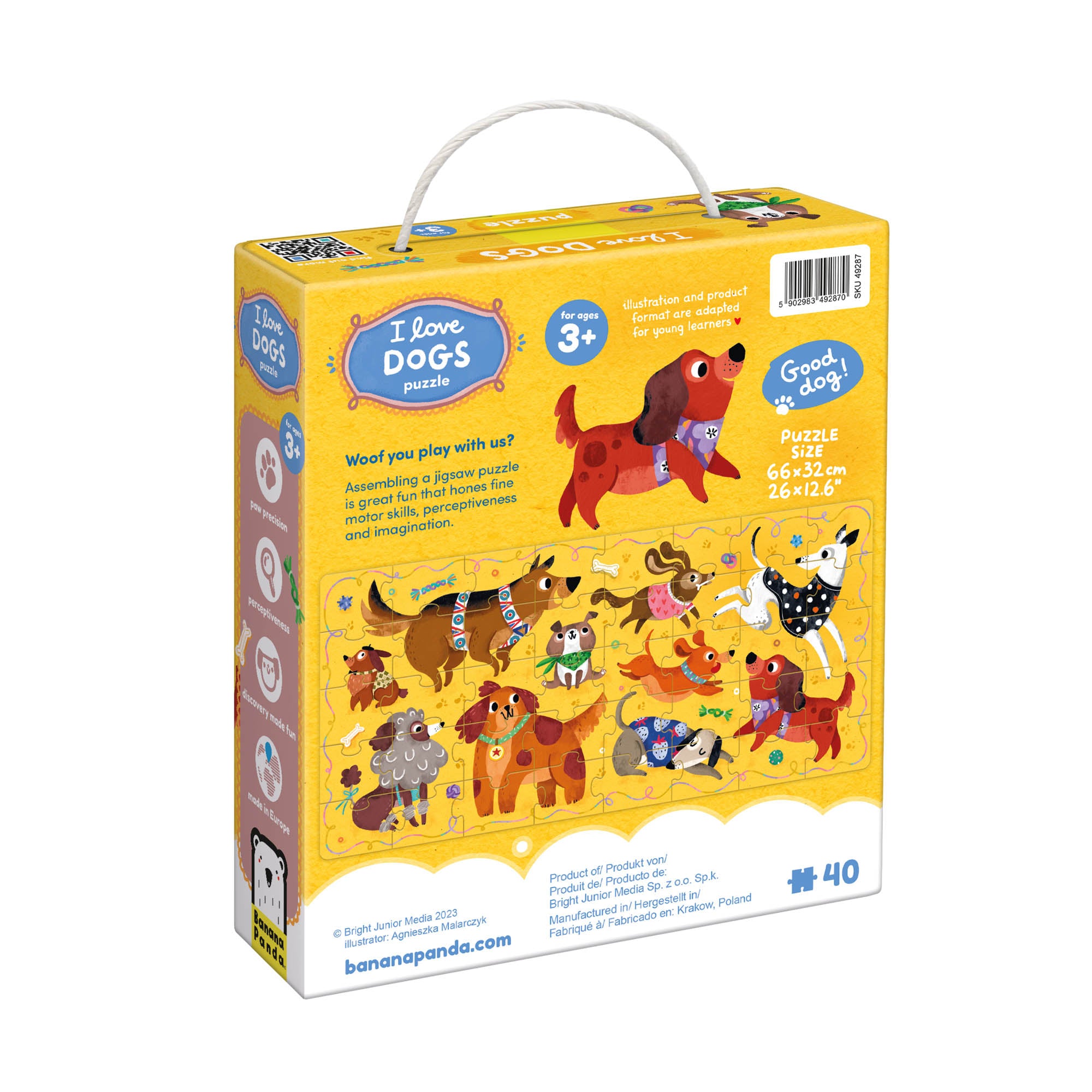 Banana Panda Playful Pups Floor Puzzle - 40 pc - Image 3