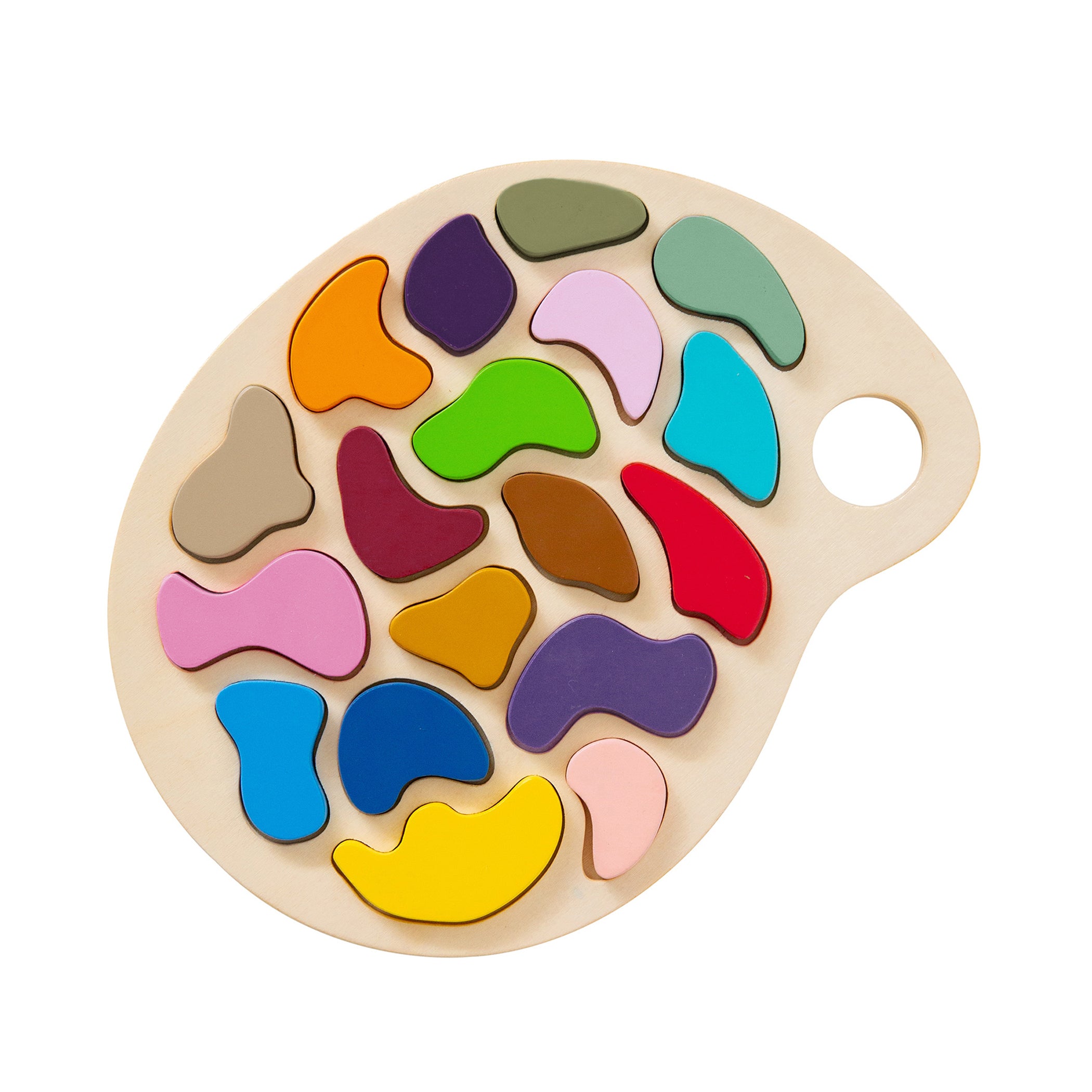 The Freckled Frog Colorful Artist Palette Wooden Puzzle - 19 pc - Image 3