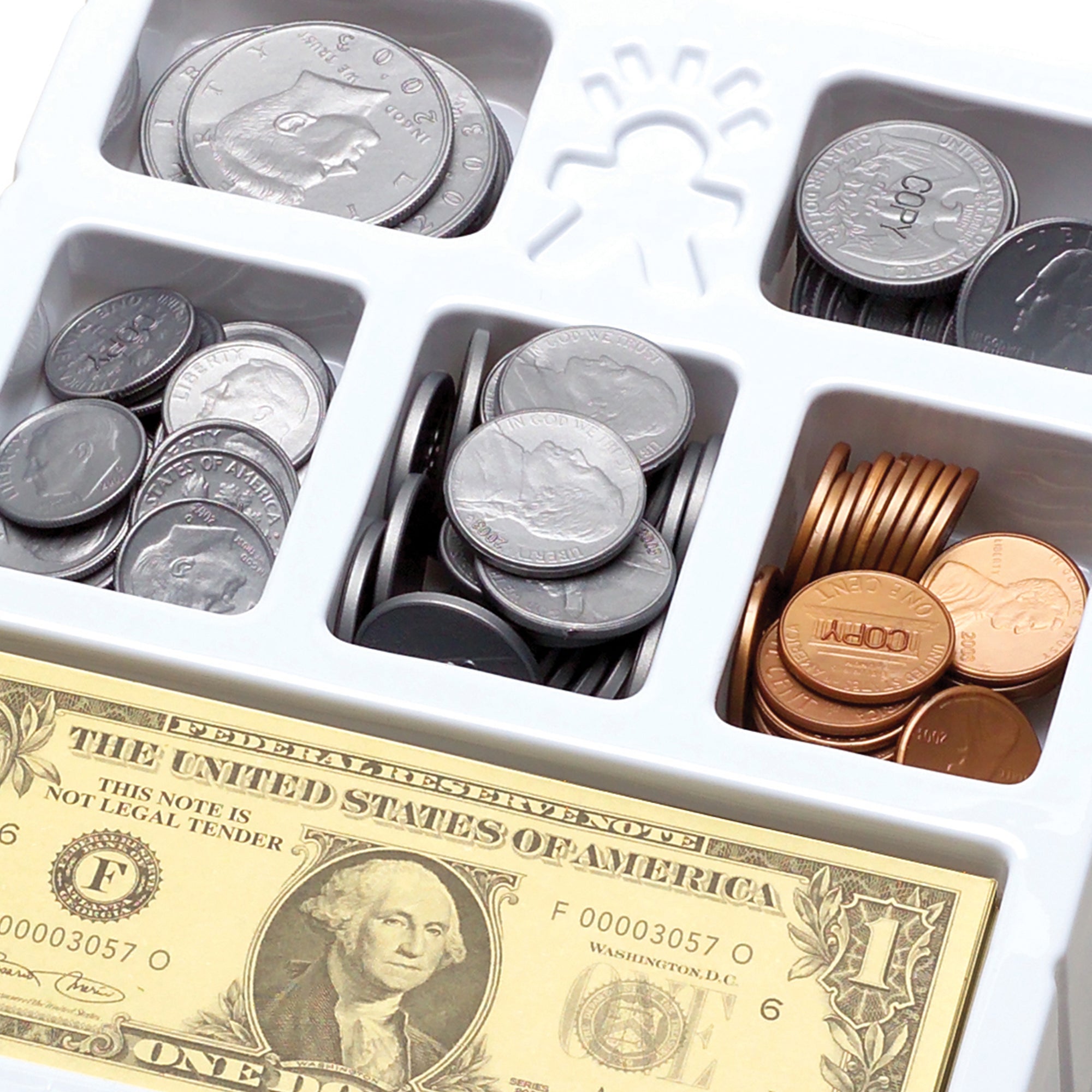 Educational Insights Play Money, Coins & Bills Tray - Realistic Pretend Cash Set - Image 3