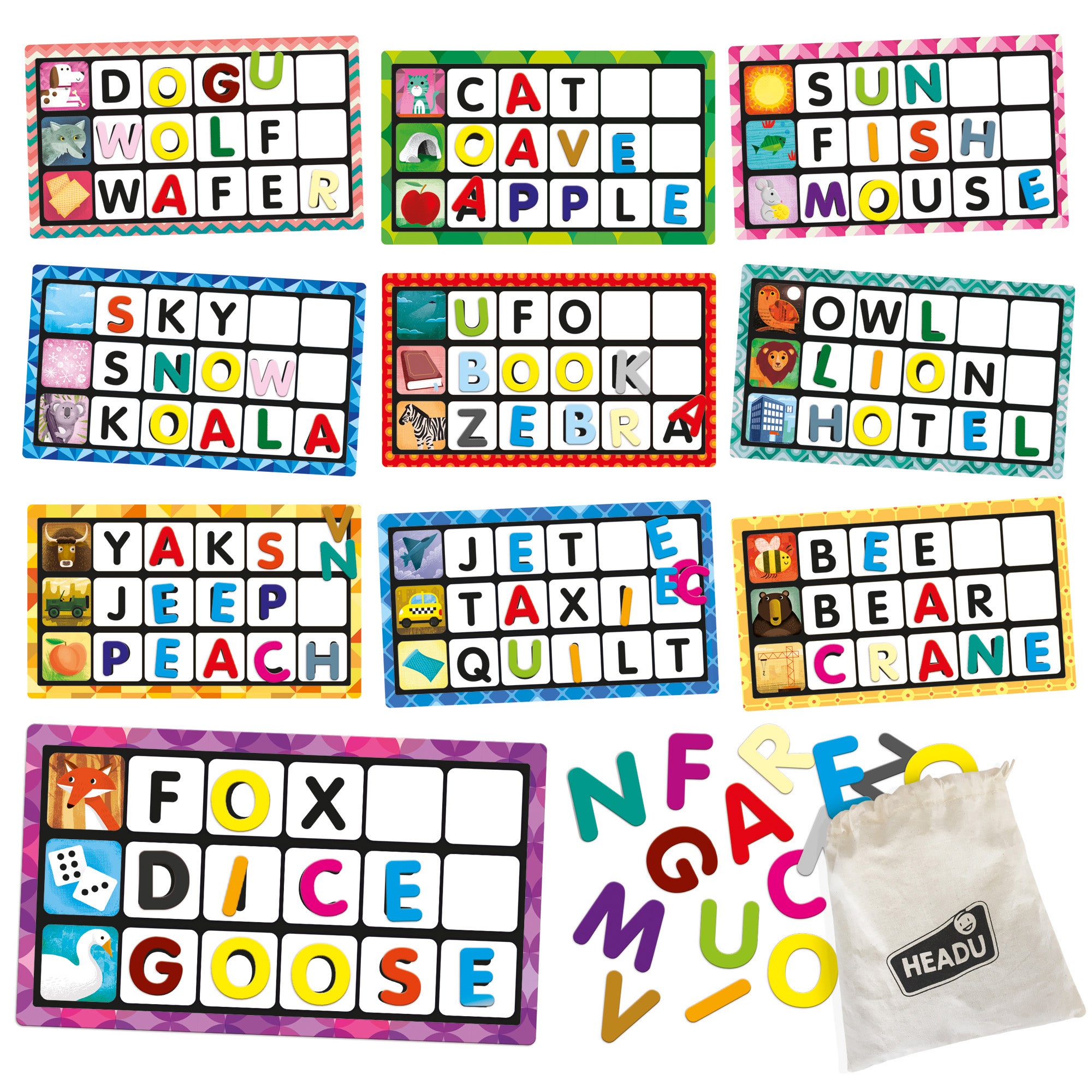 Headu Montessori Touch Bingo - Learn Letters & Words Game - Image 2