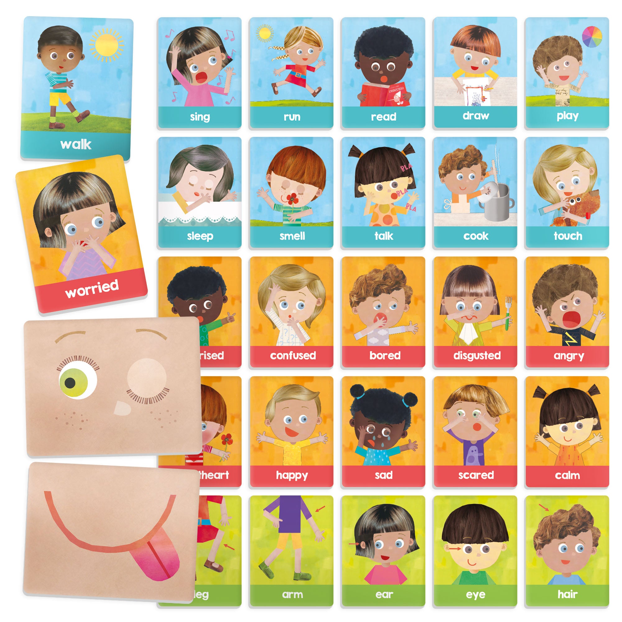 Headu Montessori Emotions & Actions Learning Flashcards - Interactive Educational Toy - Image 2