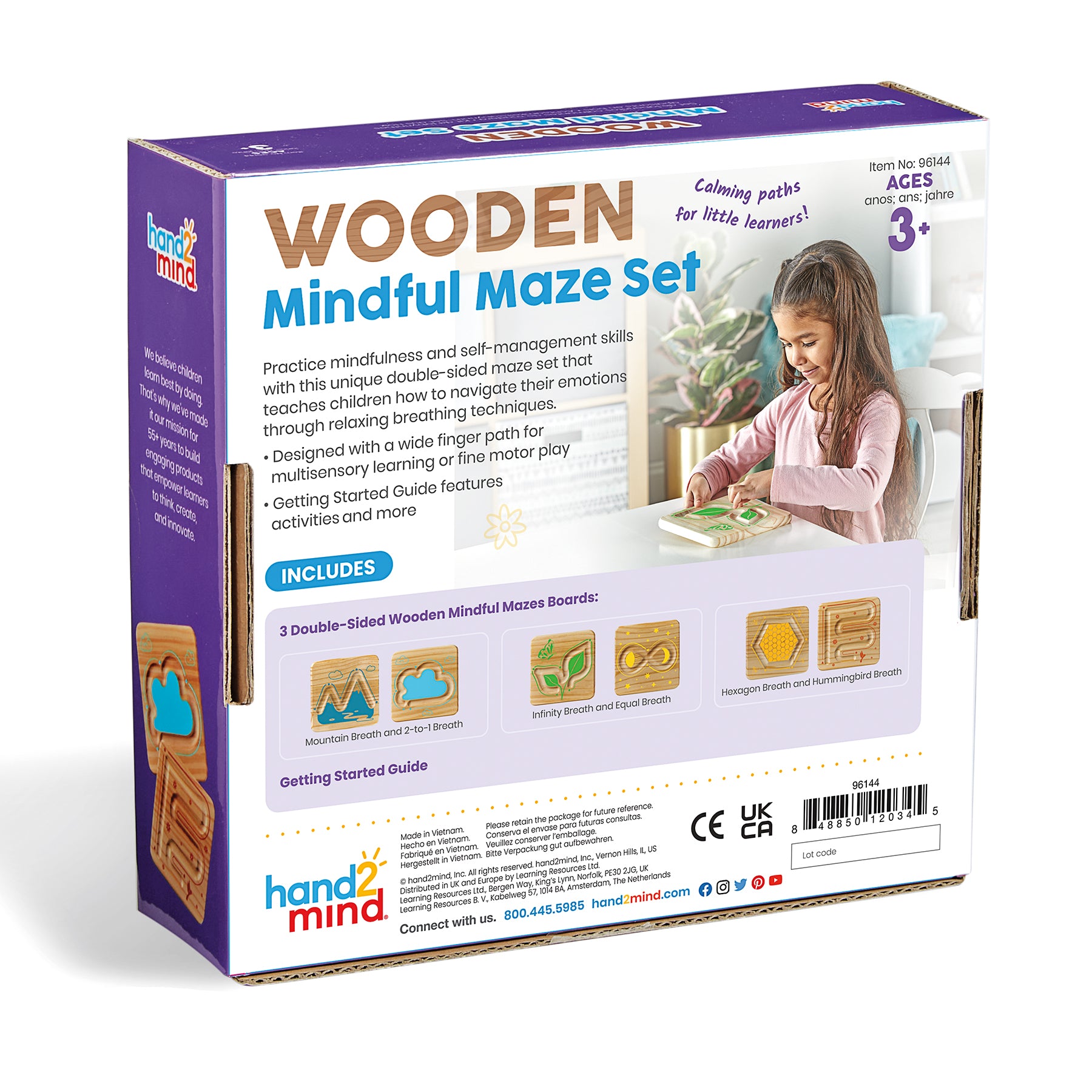 Hand2Mind Mindful Maze Naturals Set - Wooden Breathing Boards for Kids - Image 5