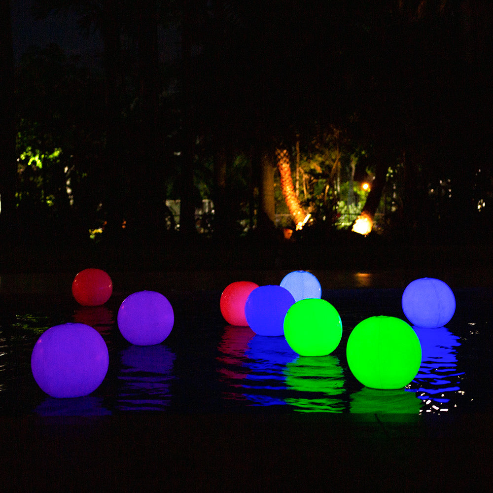 PoolCandy LiveLights LED Jumbo Beach Ball - 13.75" Illuminated Multi-Color - Image 4
