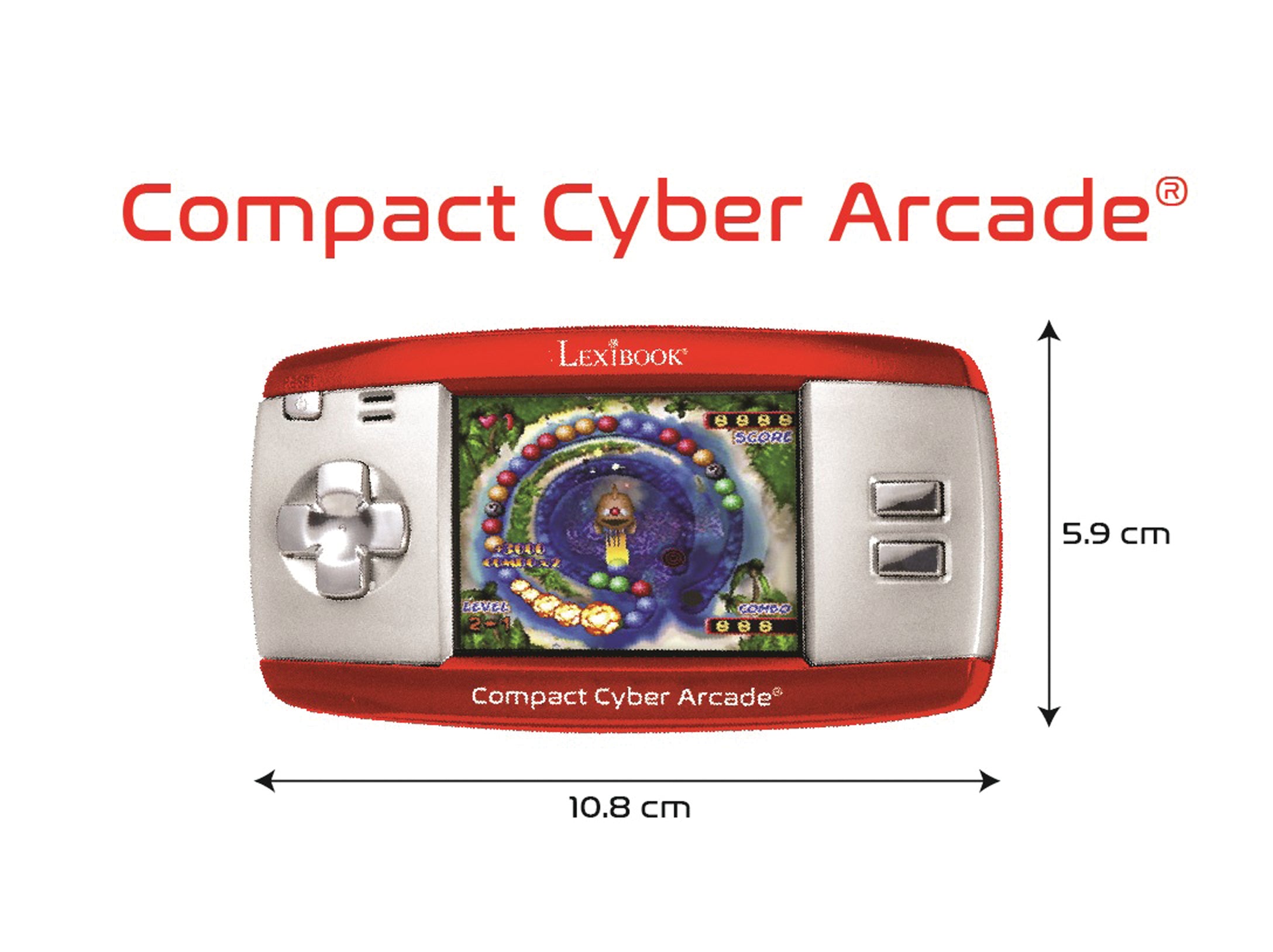 Alternative view of Lexibook Compact Cyber Arcade with 250 Games, Multi-Color Edition