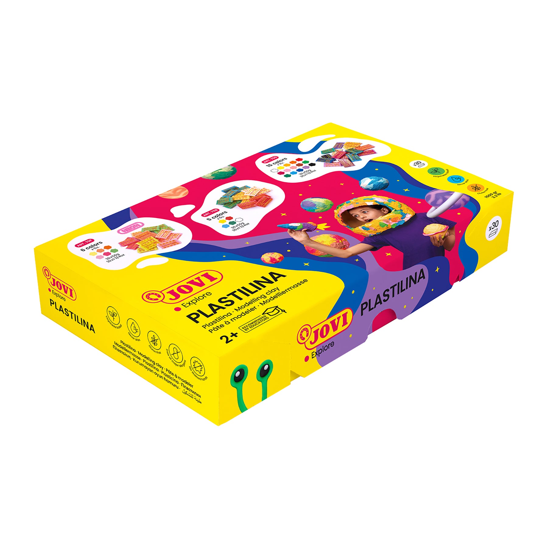 Alternative view of JOVI Plastilina Vegetable-Based Modeling Clay, 30 Bars - Assorted Colors