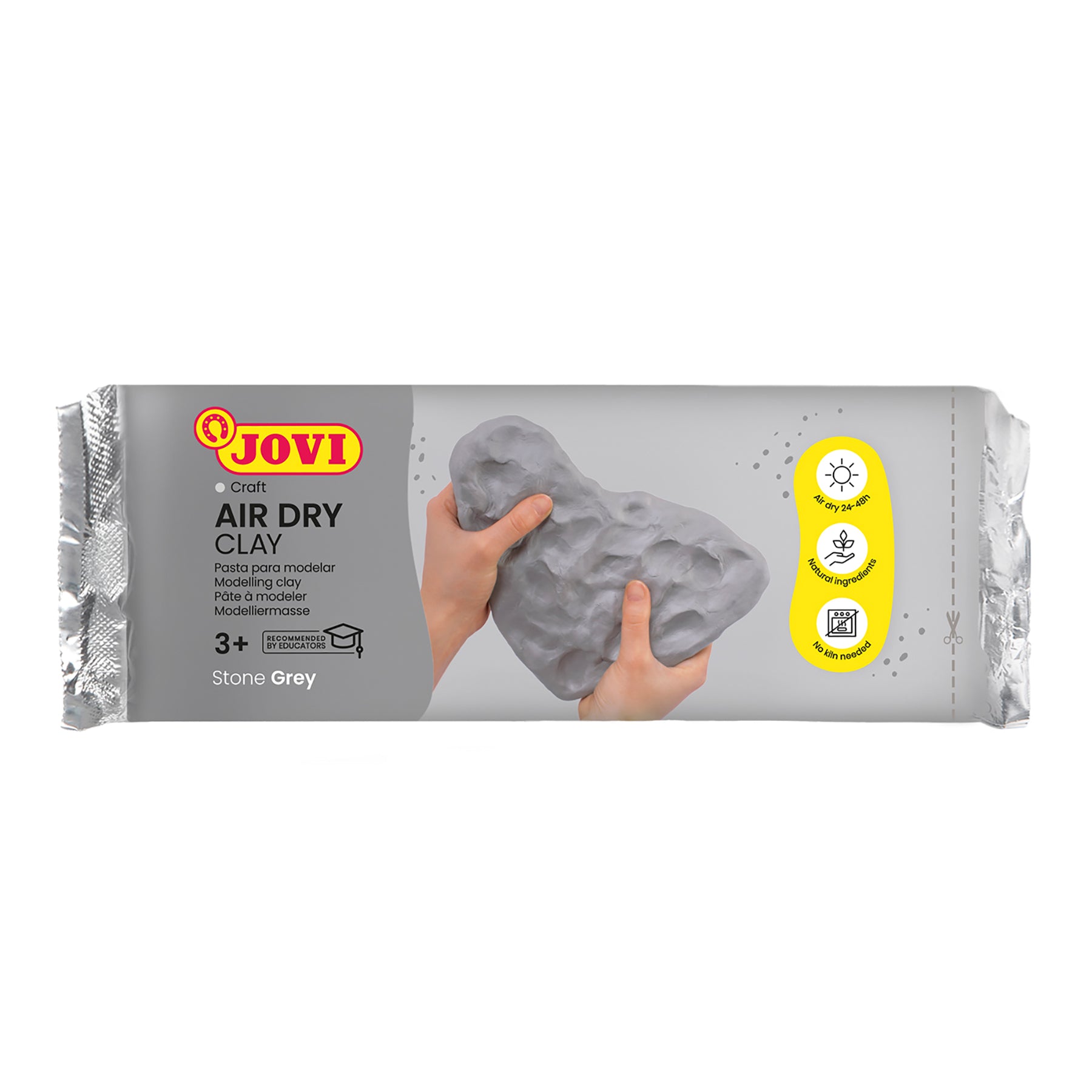 Alternative view of JOVI Crafting Air Dry Clay - Grey 1.1lb Bar, Pack of 3