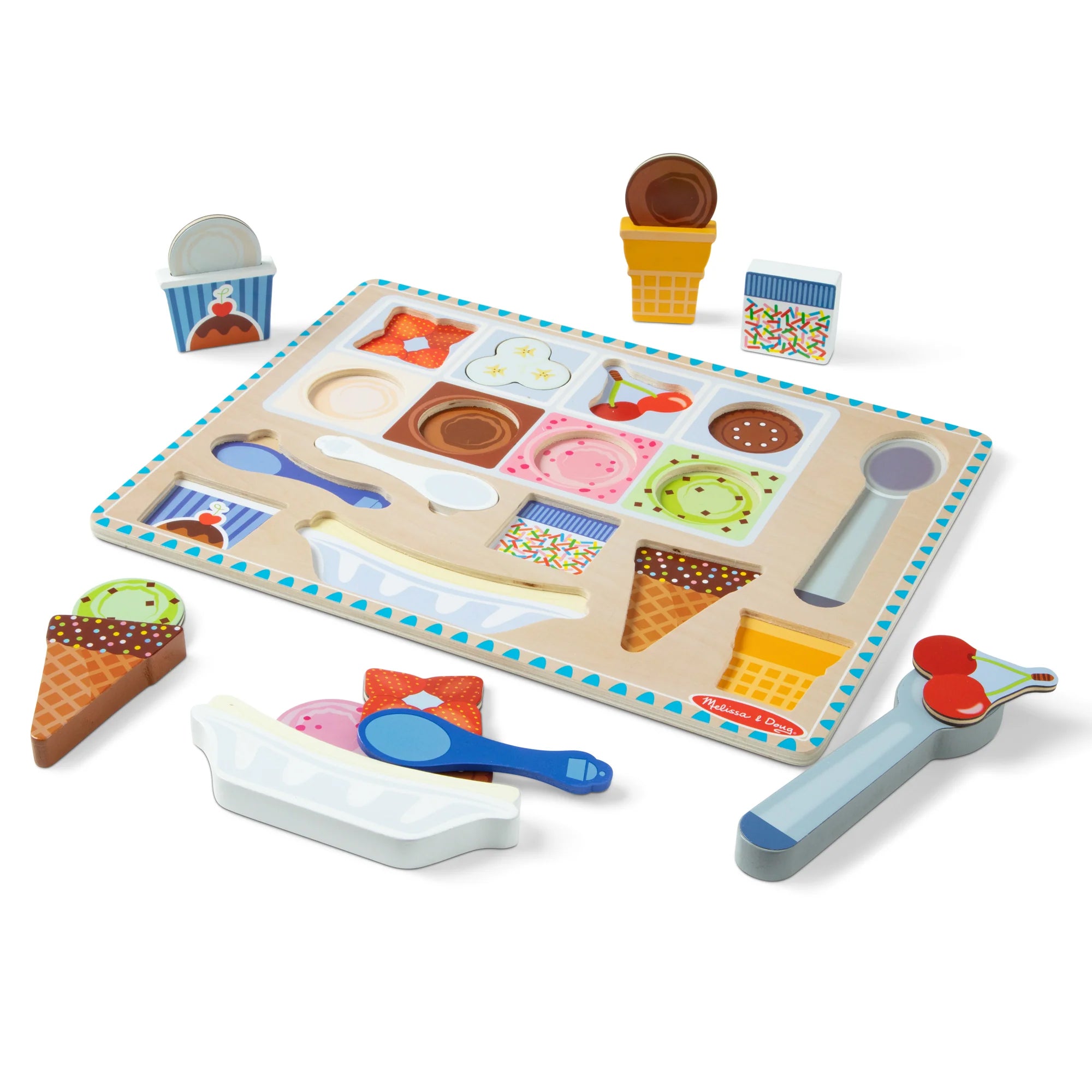 Melissa & Doug Magnetic Ice Cream Puzzle Set - Interactive Wooden Toy - Image 3