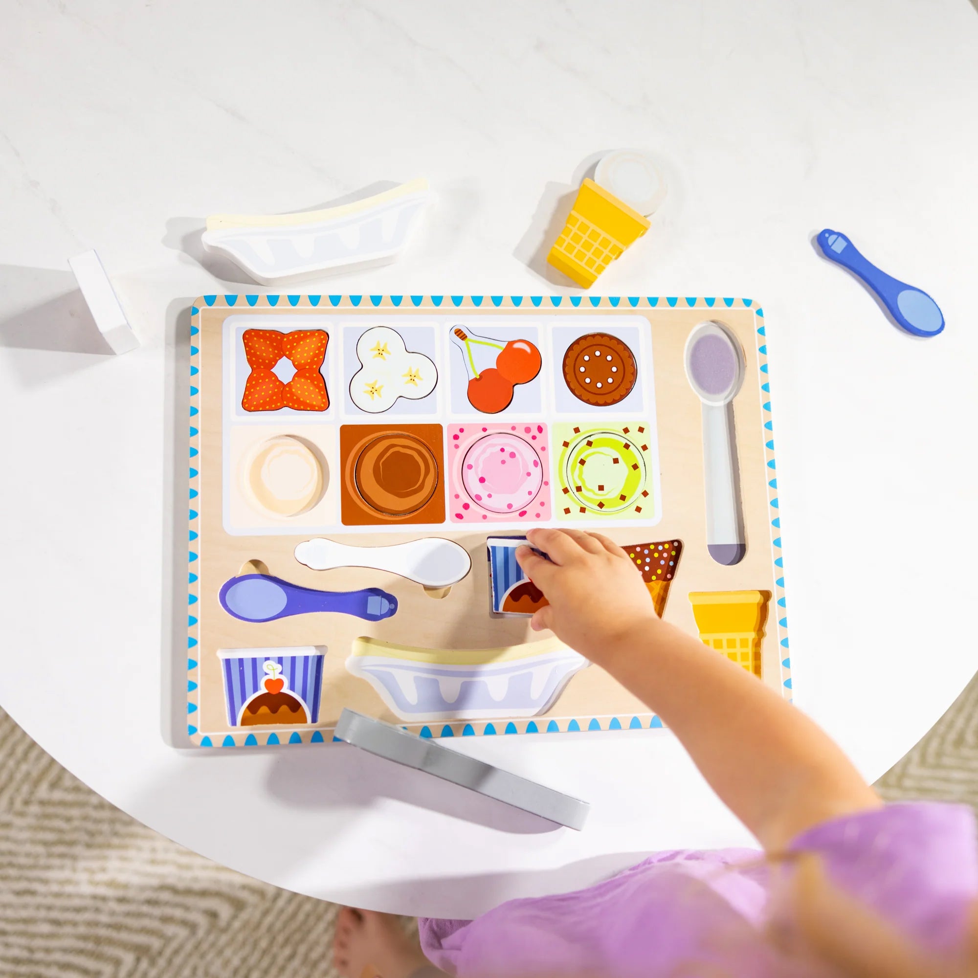 Melissa & Doug Magnetic Ice Cream Puzzle Set - Interactive Wooden Toy - Image 4