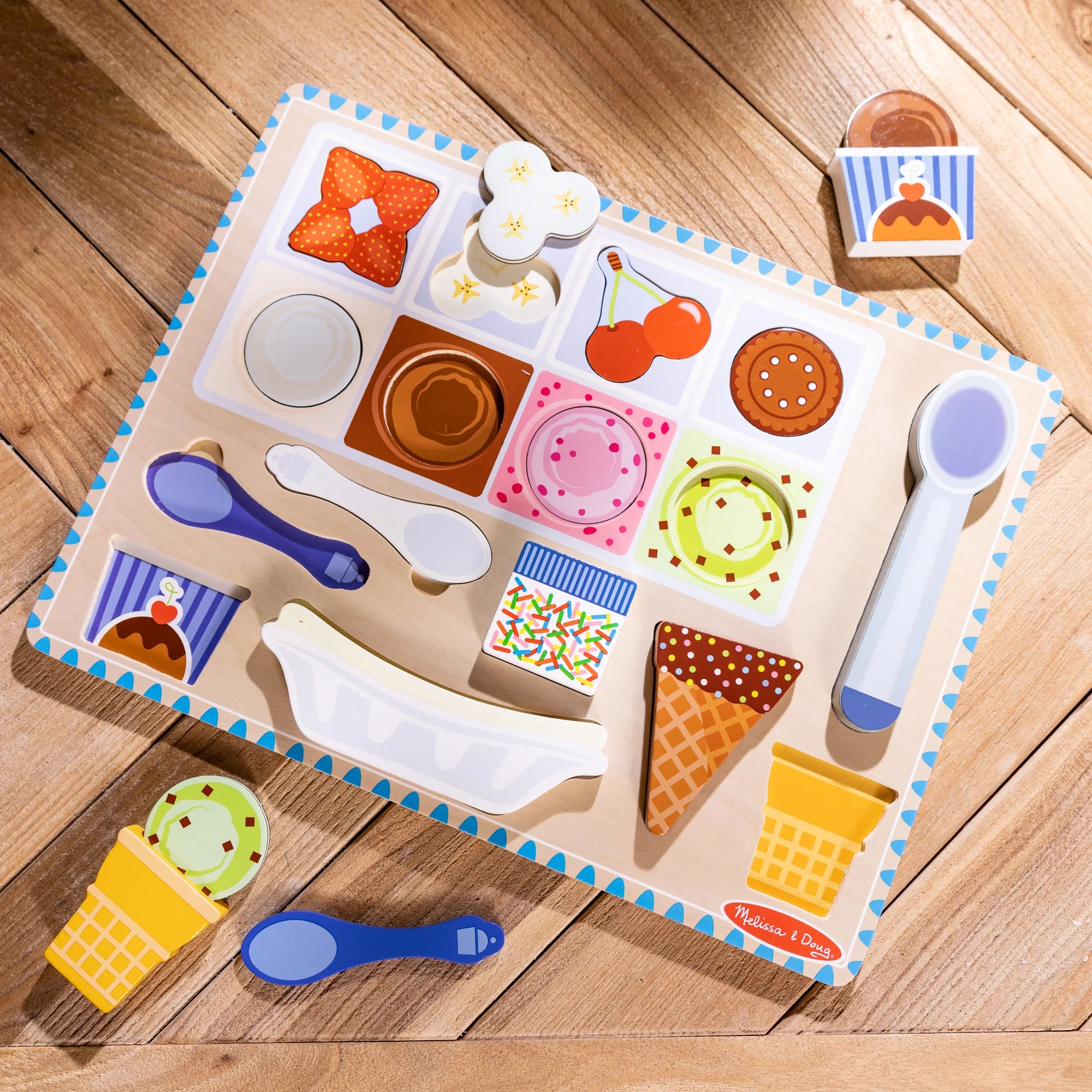 Melissa & Doug Magnetic Ice Cream Puzzle Set - Interactive Wooden Toy - Image 5