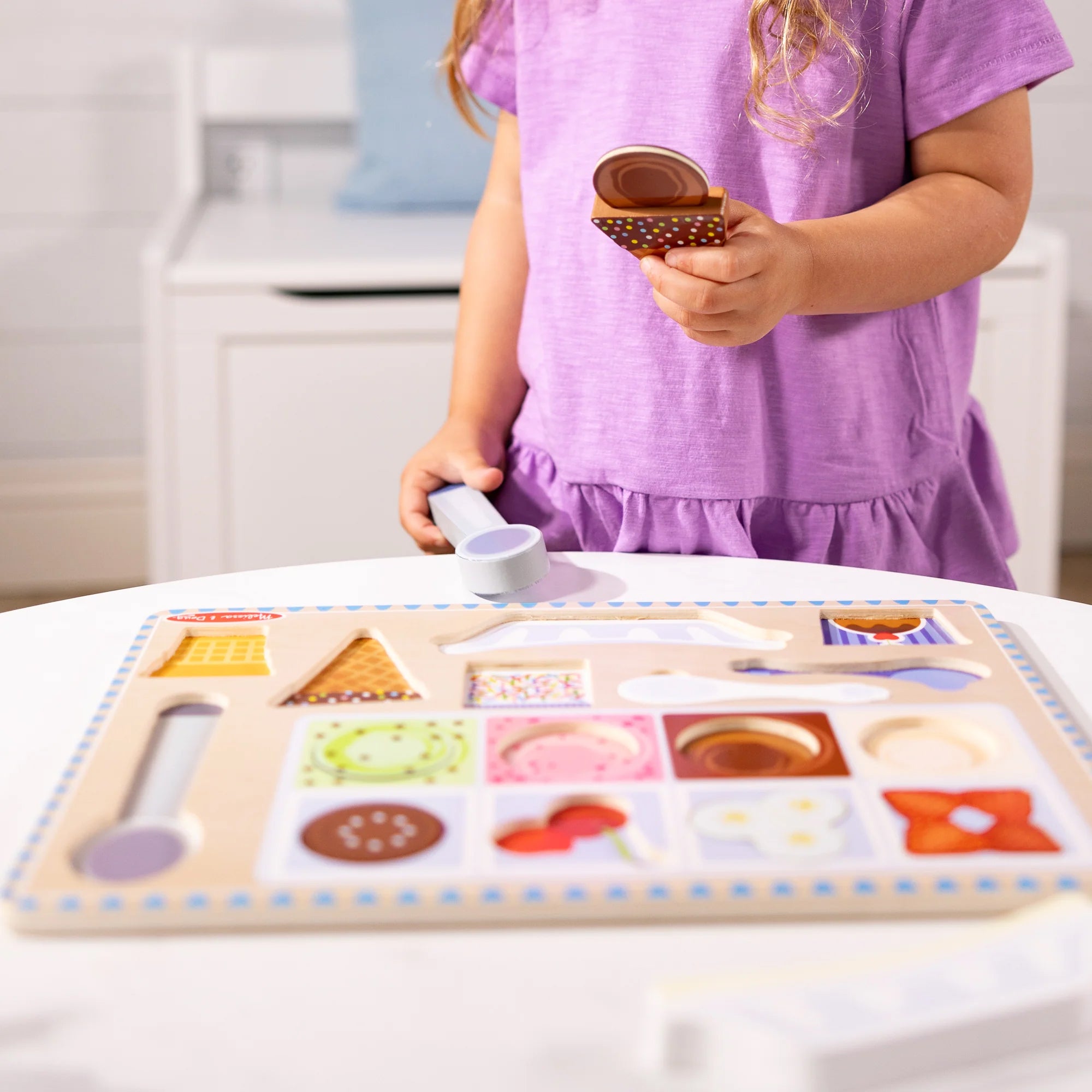 Melissa & Doug Magnetic Ice Cream Puzzle Set - Interactive Wooden Toy - Image 7