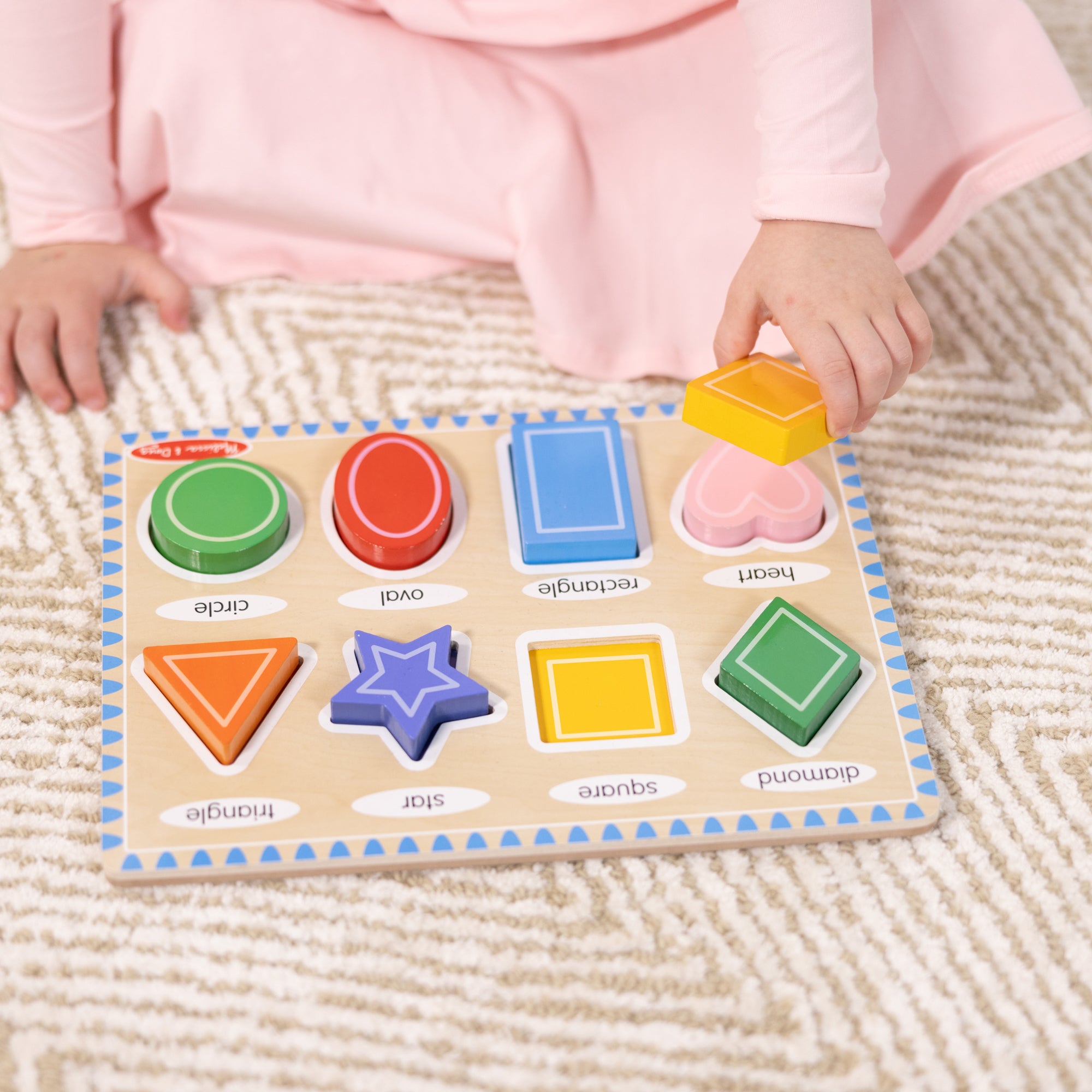 Melissa & Doug Bright Shapes 8-Piece Wooden Chunky Puzzle - Image 6