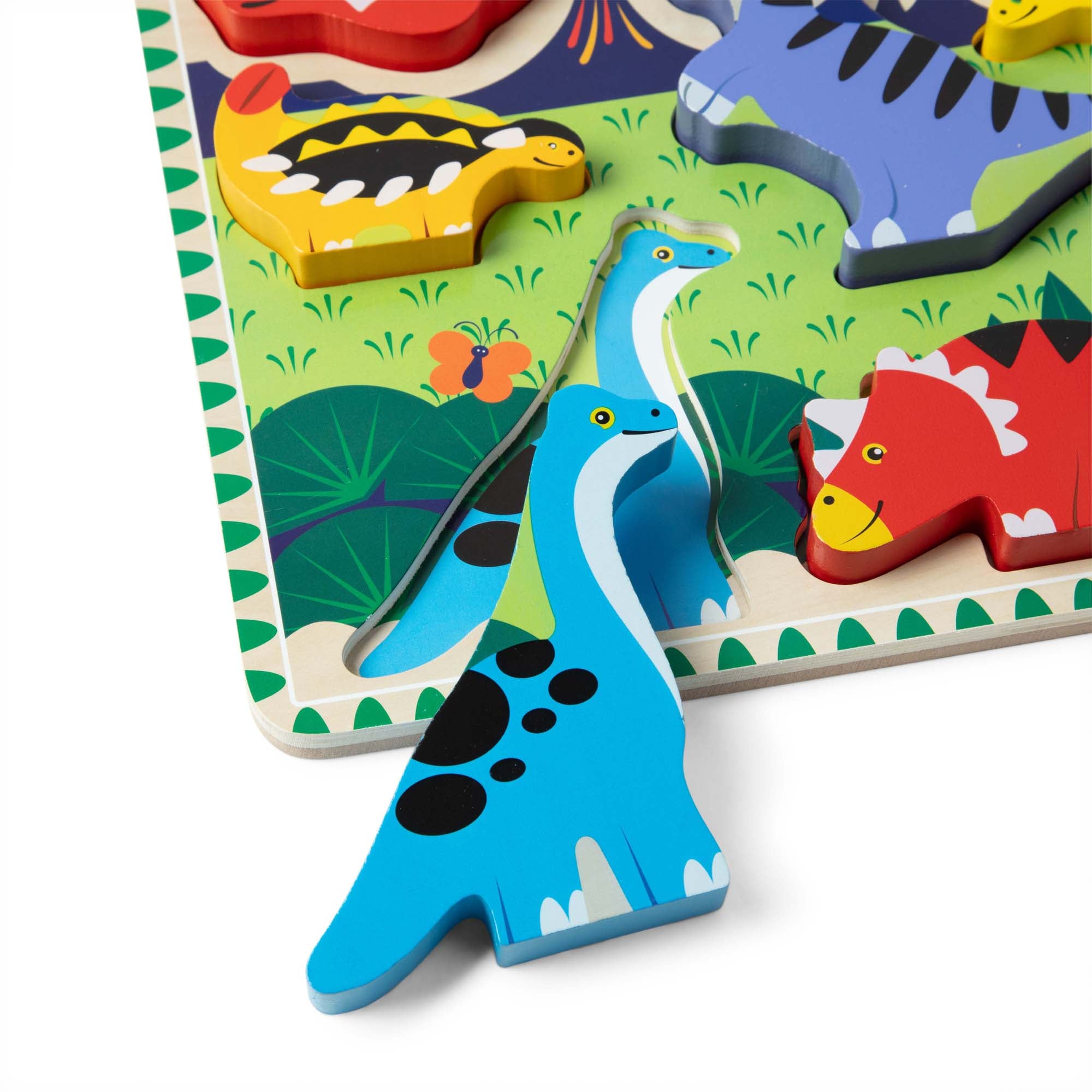 Melissa & Doug Dinosaur Theme 7-Piece Wooden Chunky Puzzle - Image 3