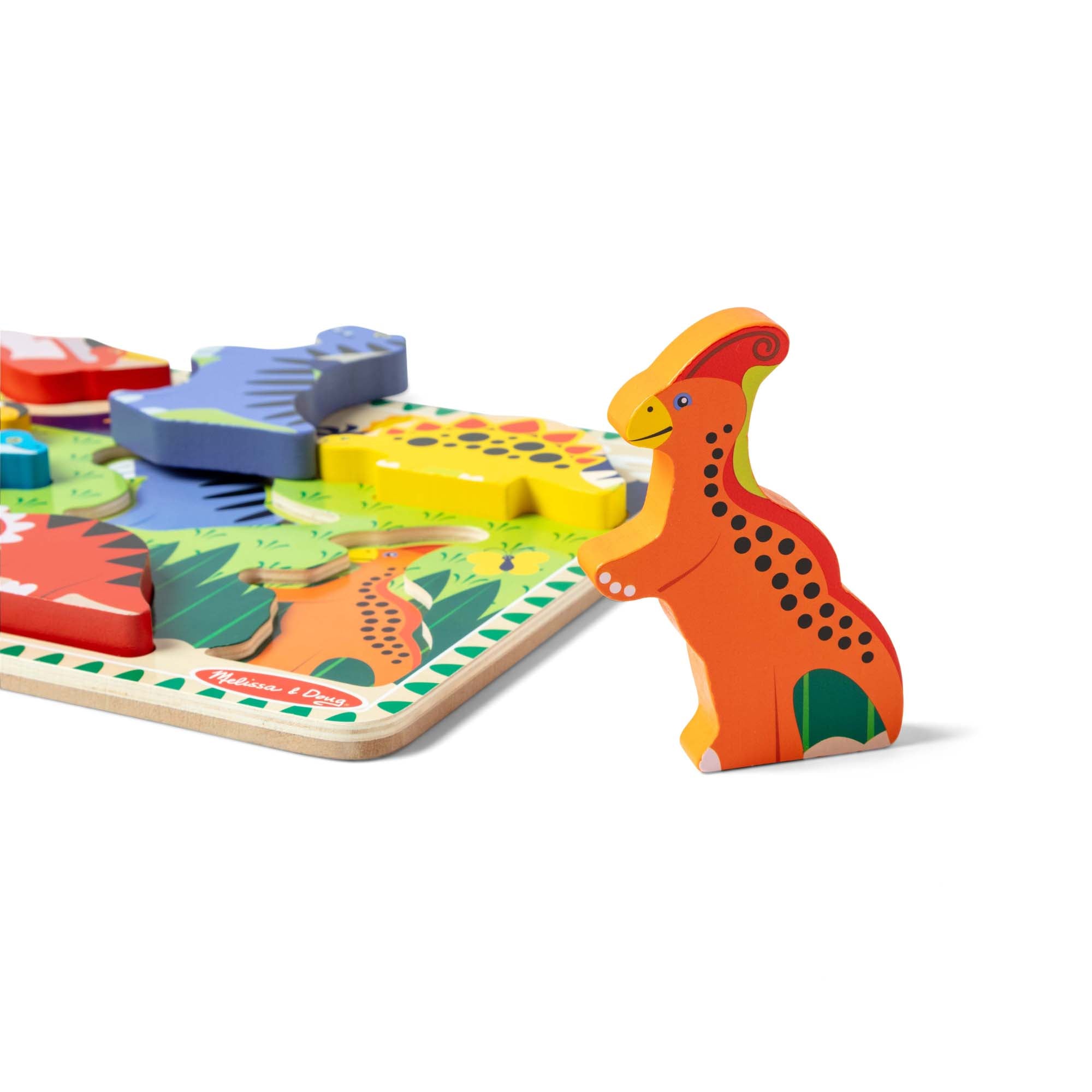 Melissa & Doug Dinosaur Theme 7-Piece Wooden Chunky Puzzle - Image 4