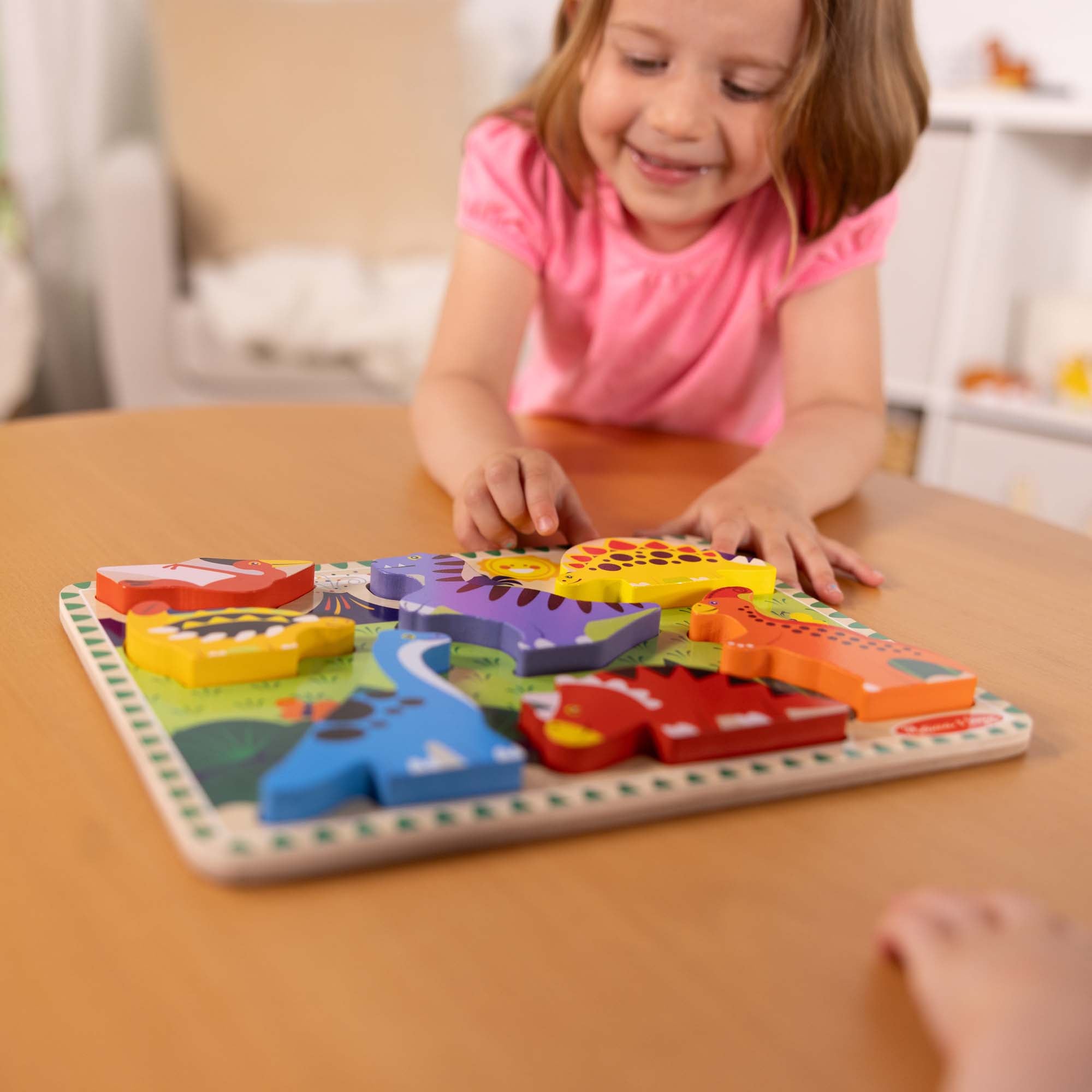 Melissa & Doug Dinosaur Theme 7-Piece Wooden Chunky Puzzle - Image 8
