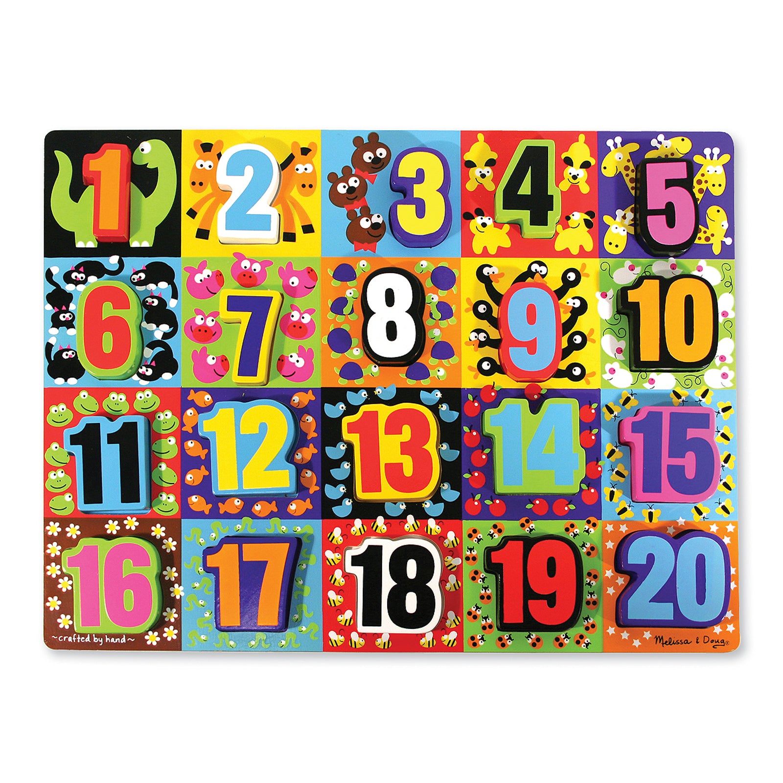 Alternative view of Melissa & Doug Jumbo Numbers Wooden Chunky Puzzle - 20 pc