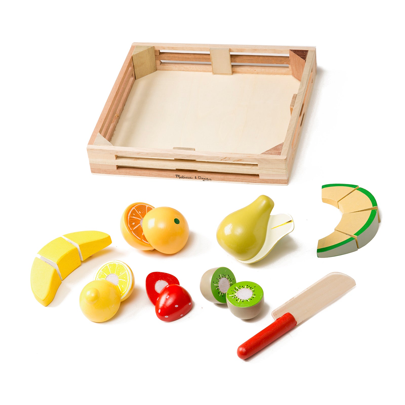Melissa & Doug 17-Piece Wooden Cutting Fruit Set – Play Food Kitchen Accessory - Image 3