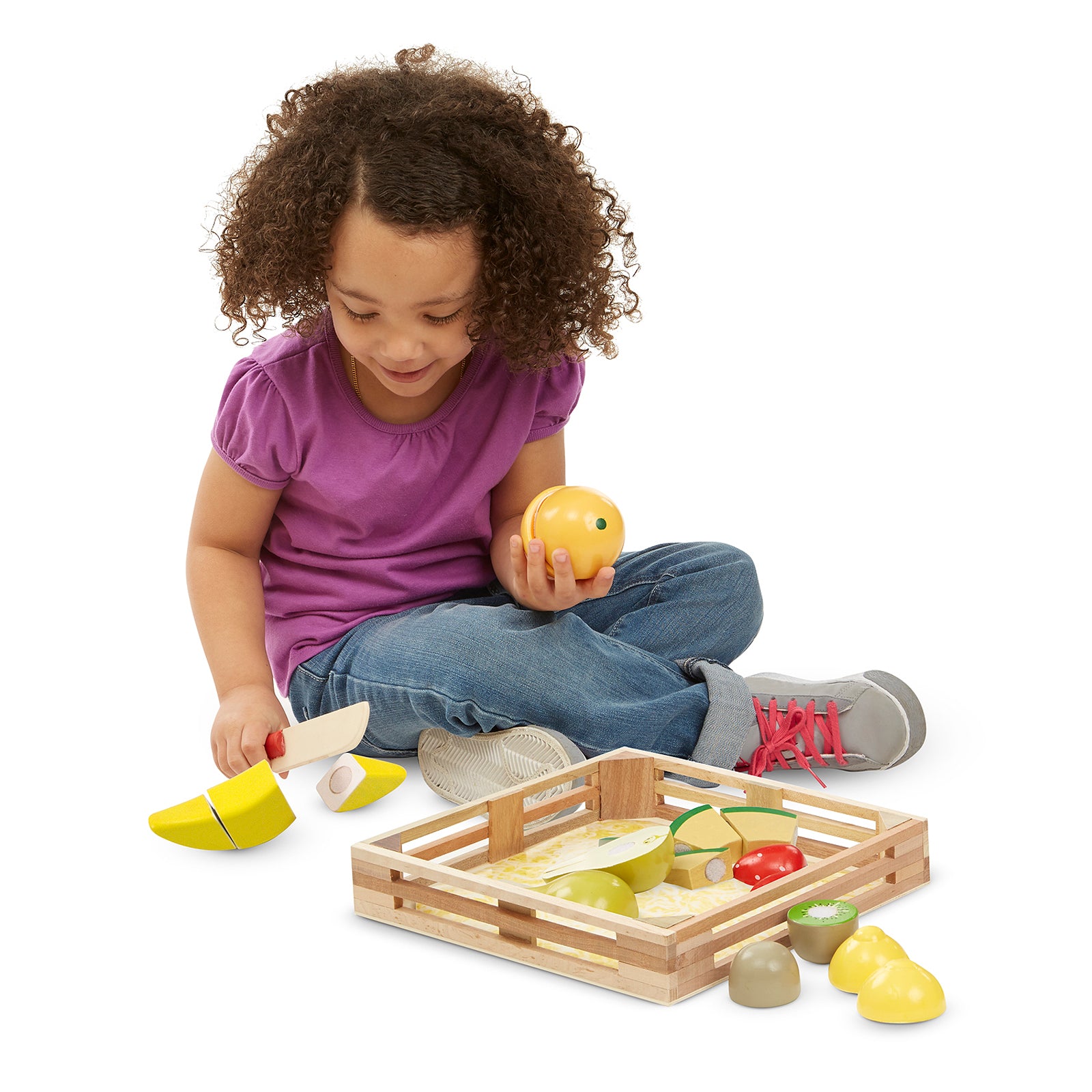 Melissa & Doug 17-Piece Wooden Cutting Fruit Set – Play Food Kitchen Accessory - Image 4
