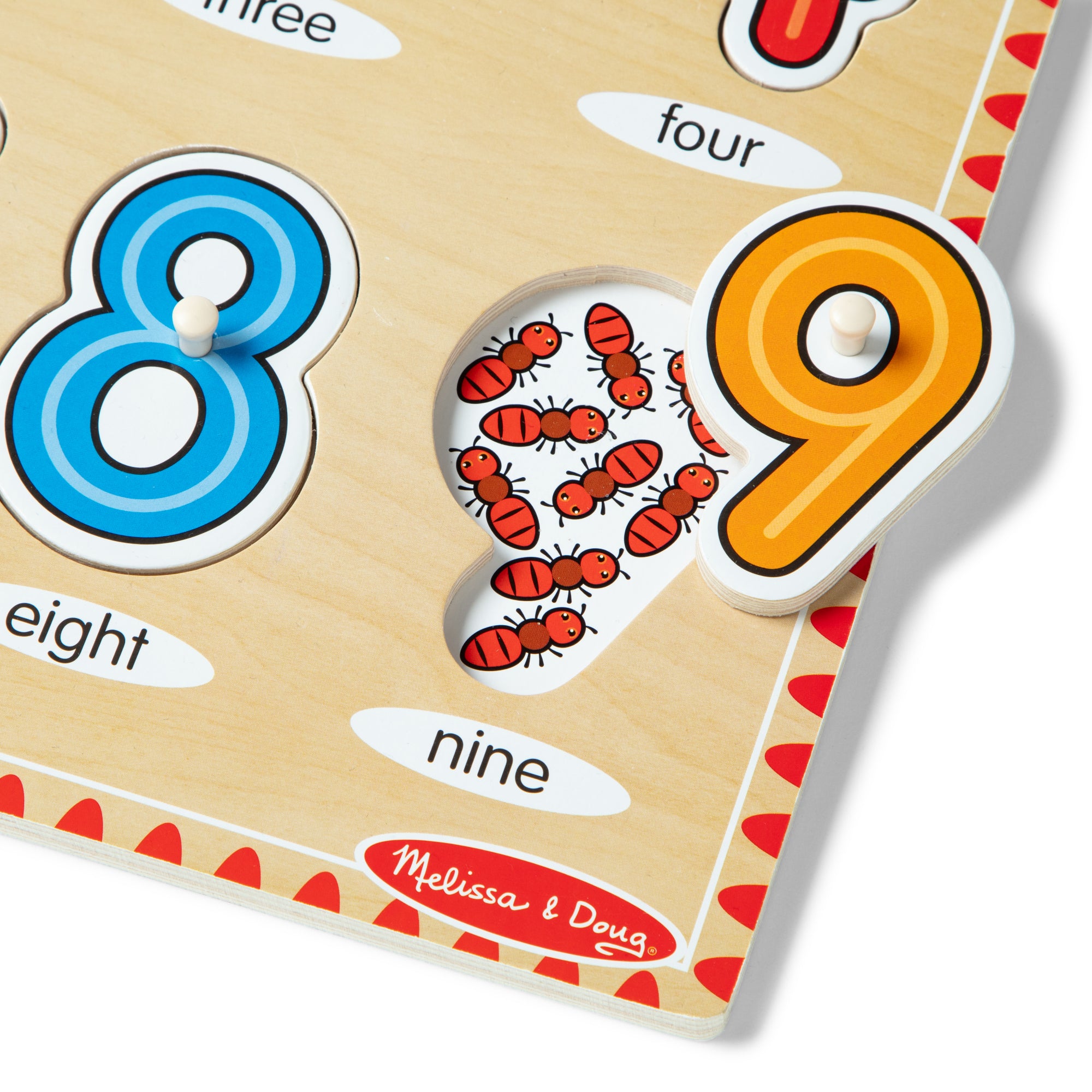 Melissa & Doug See-Inside Numbers Wooden Peg Puzzle - 10 pc - Image 6