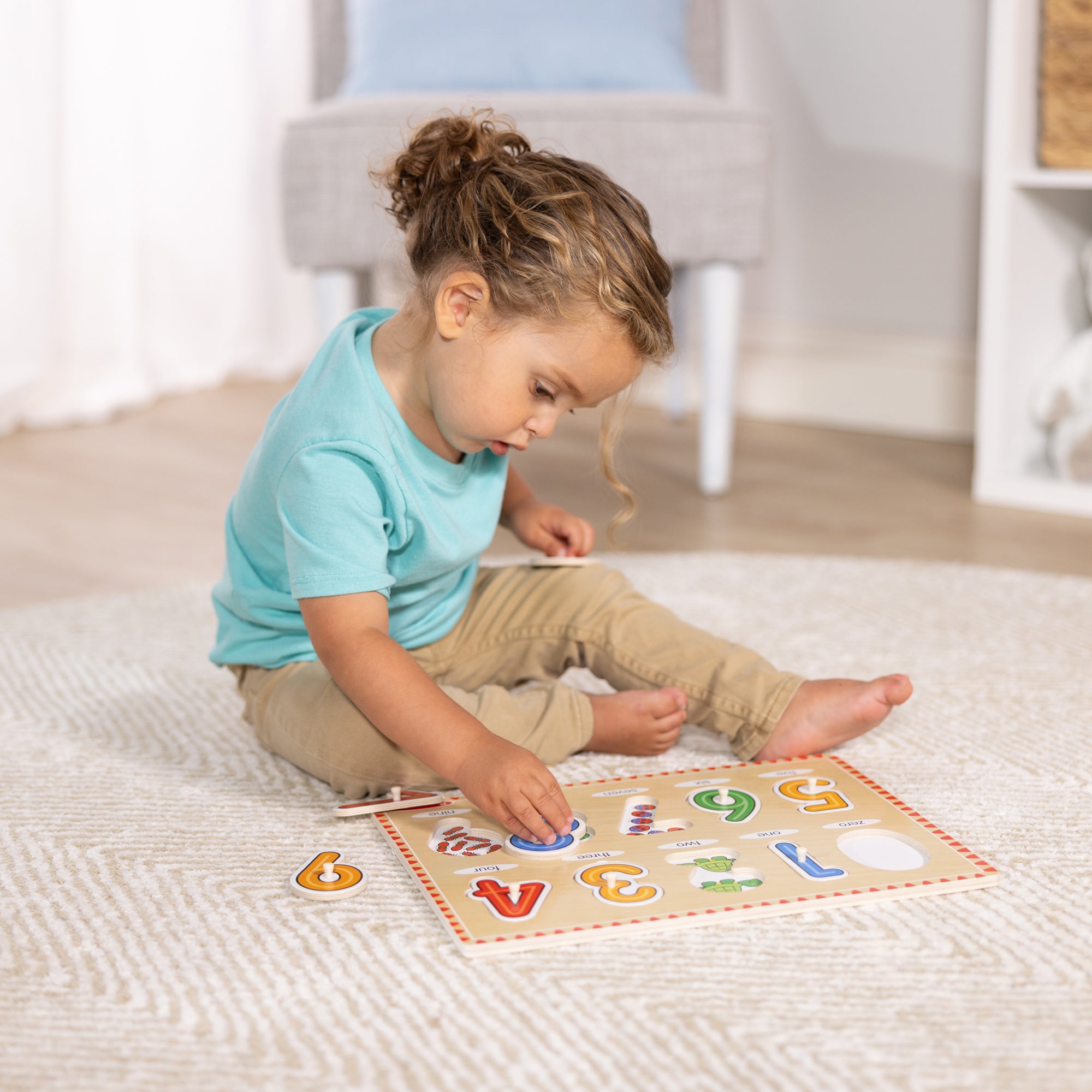Melissa & Doug See-Inside Numbers Wooden Peg Puzzle - 10 pc - Image 8
