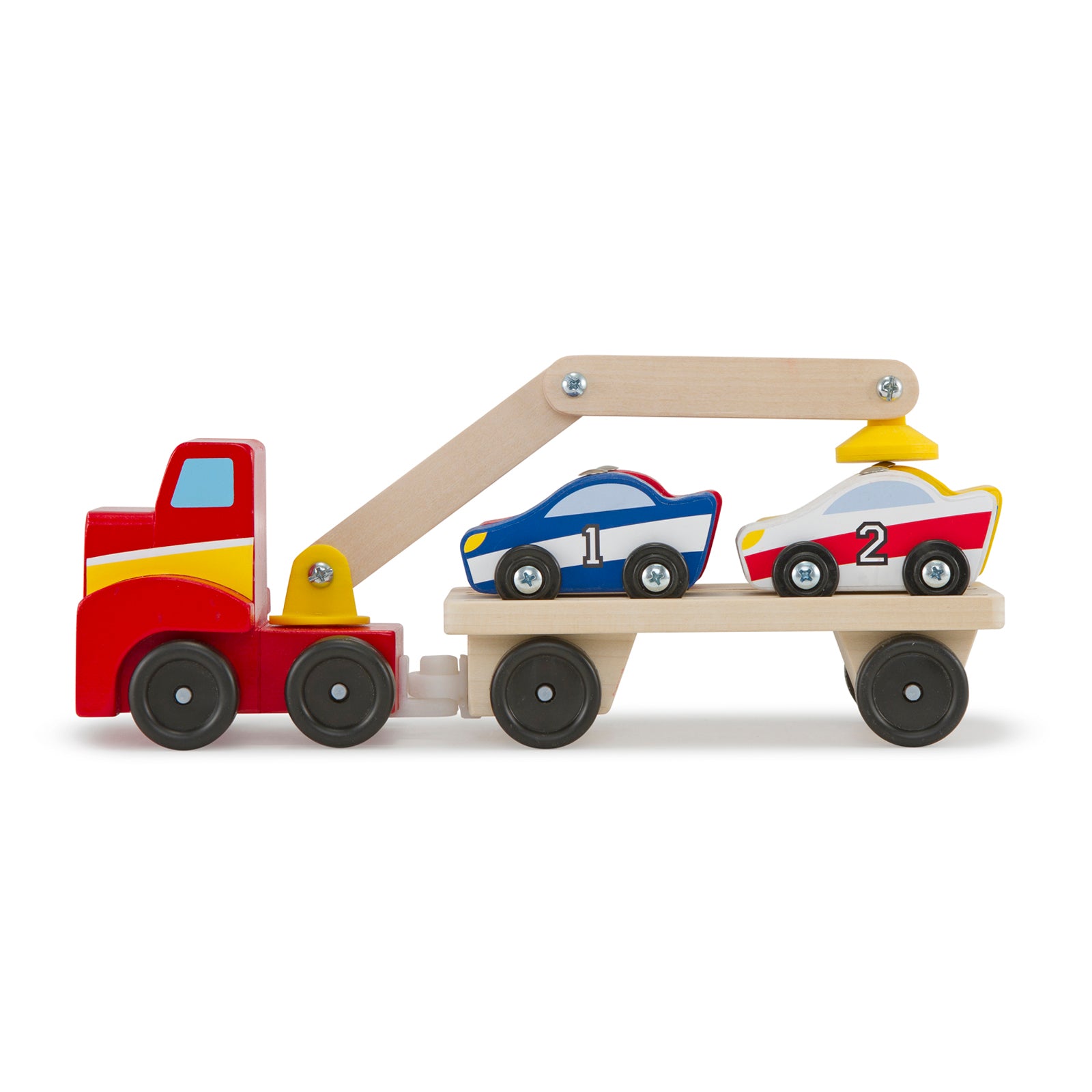 Melissa & Doug Magnetic Car Loader - Colorful Wooden Toy Set - Image 3