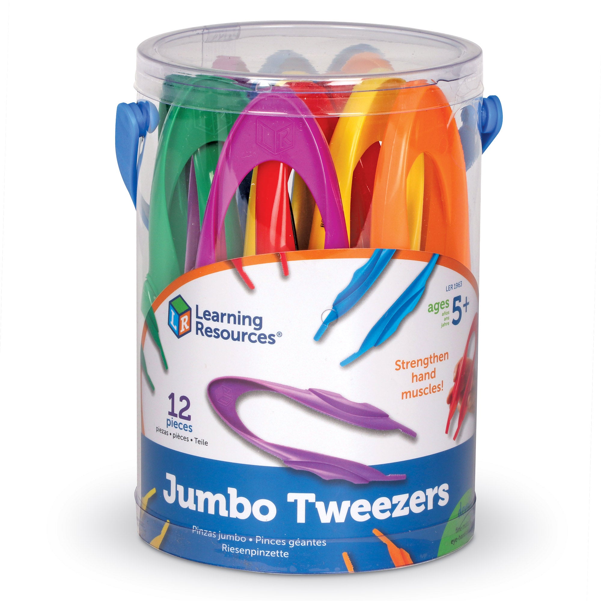 Learning Resources Jumbo Tweezers - Colorful Motor Skills Set of 12 - Image 2