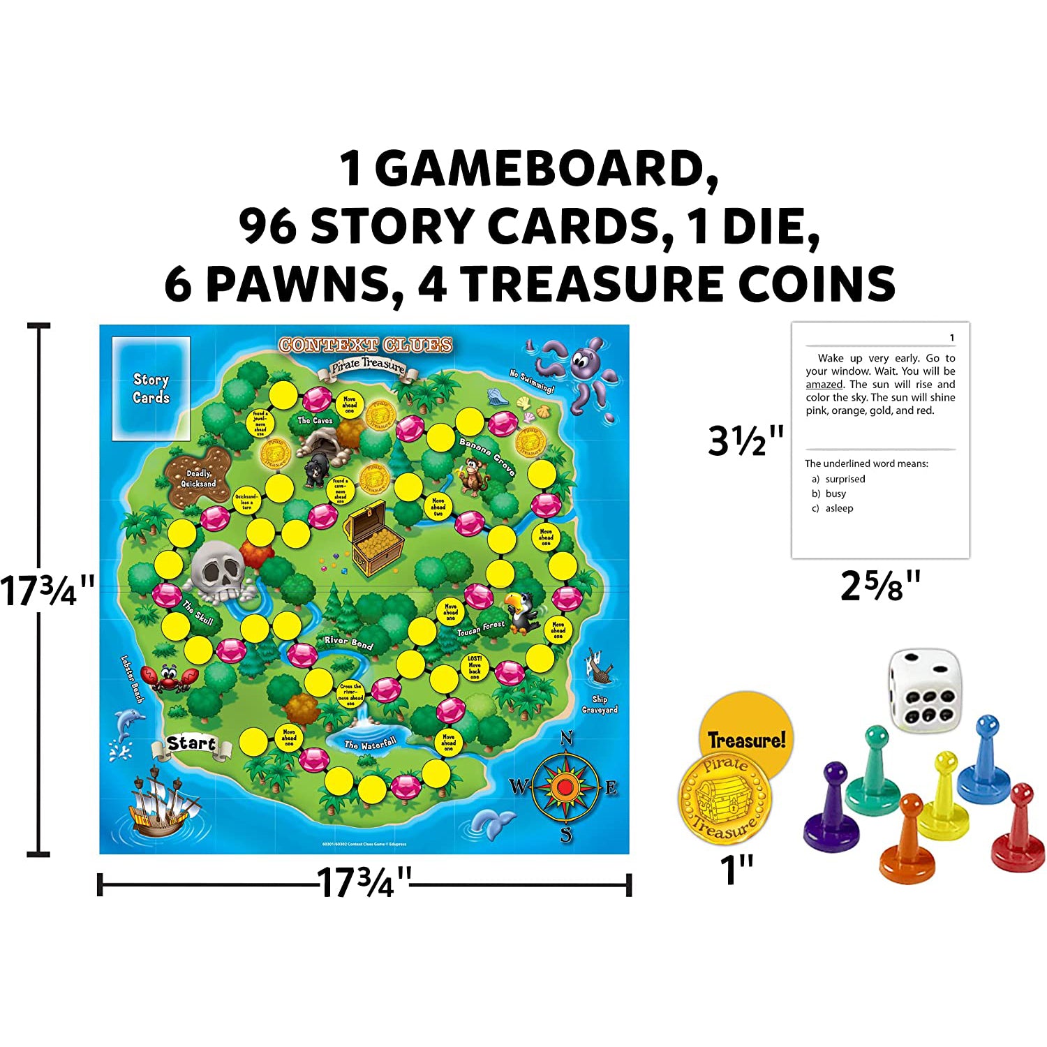 Learning Well Games Context Clues Pirate Treasure Game - Red Level 2.0-3.5 - Image 3