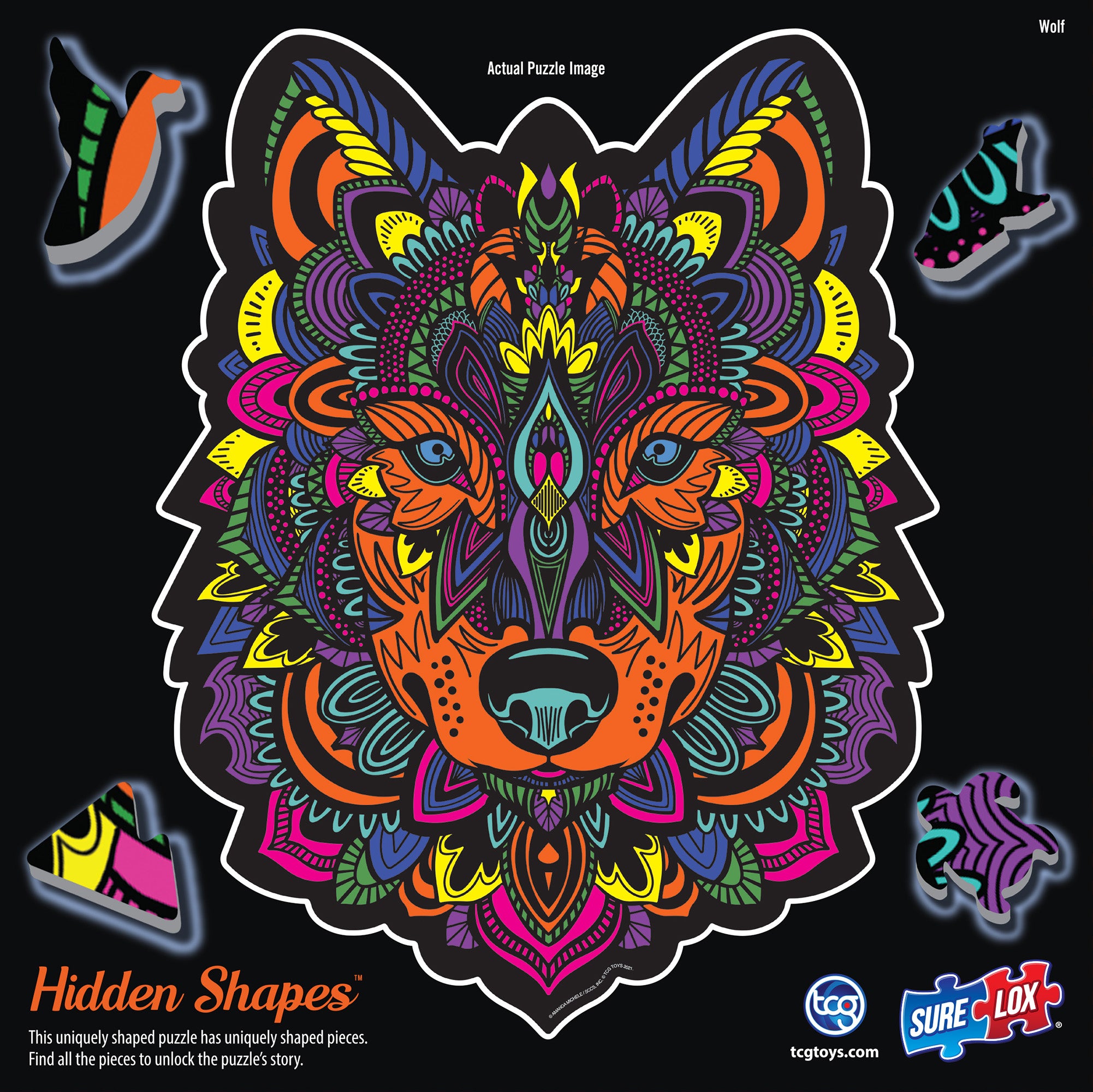 Sure-Lox Hidden Shapes Wolf Jigsaw Puzzle - 300 pc - Image 4