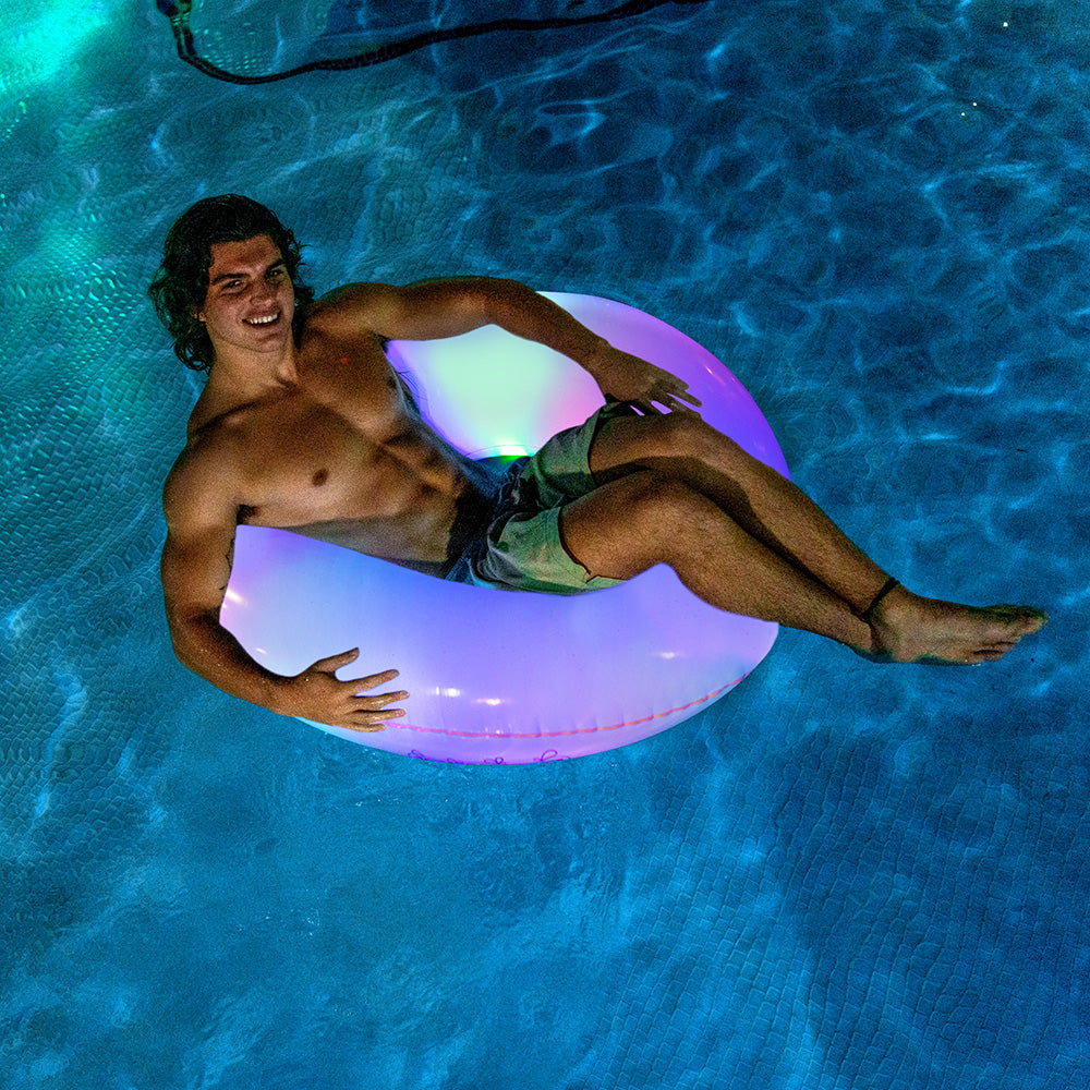 PoolCandy Illuminated LED 40" Multicolor Beach & Pool Tube - Image 3