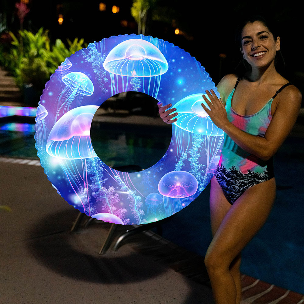 Alternative view of Glowing LED Jellyfish 36-inch Beach & Pool Tube