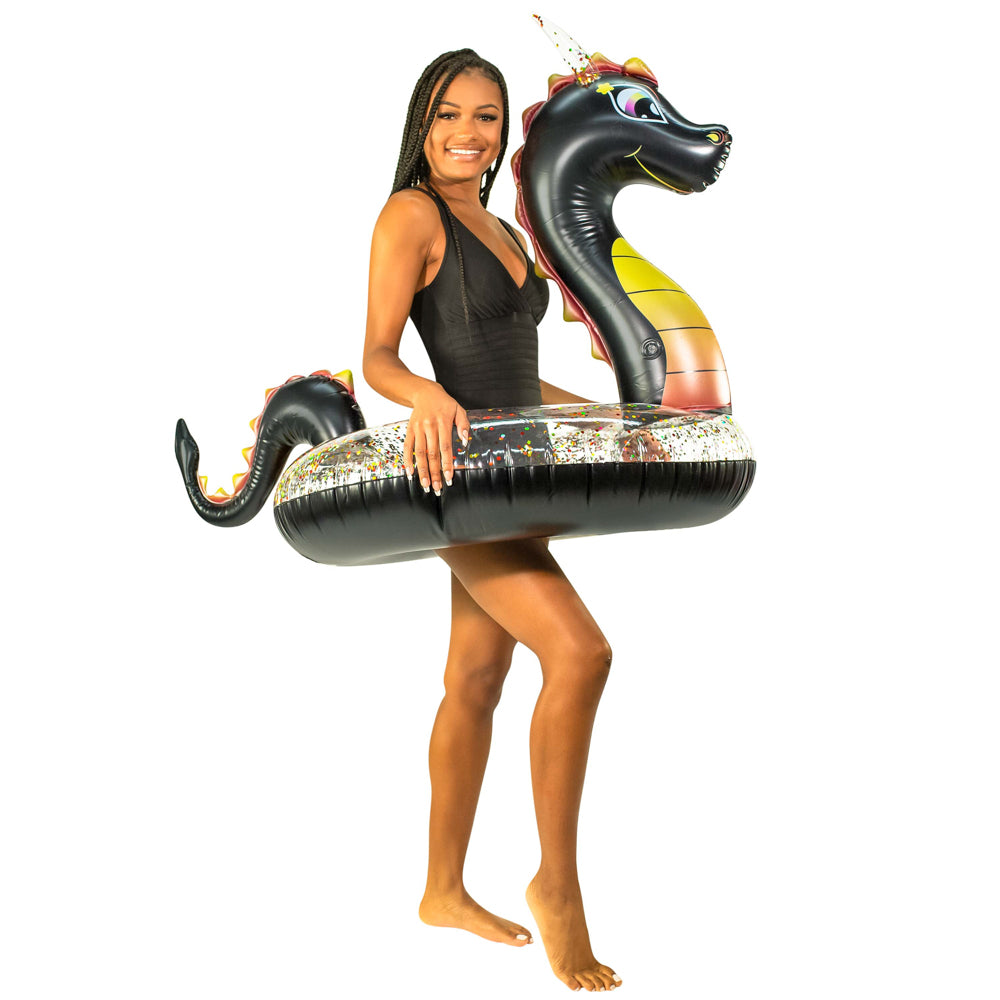 PoolCandy Glitter Dragon 40-Inch Color-Changing Pool Tube