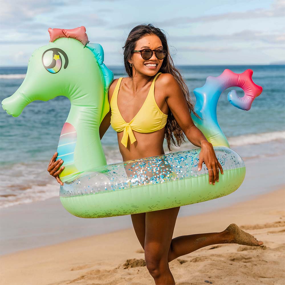Alternative view of PoolCandy Glitter Seahorse 40" Inflatable Pool Tube