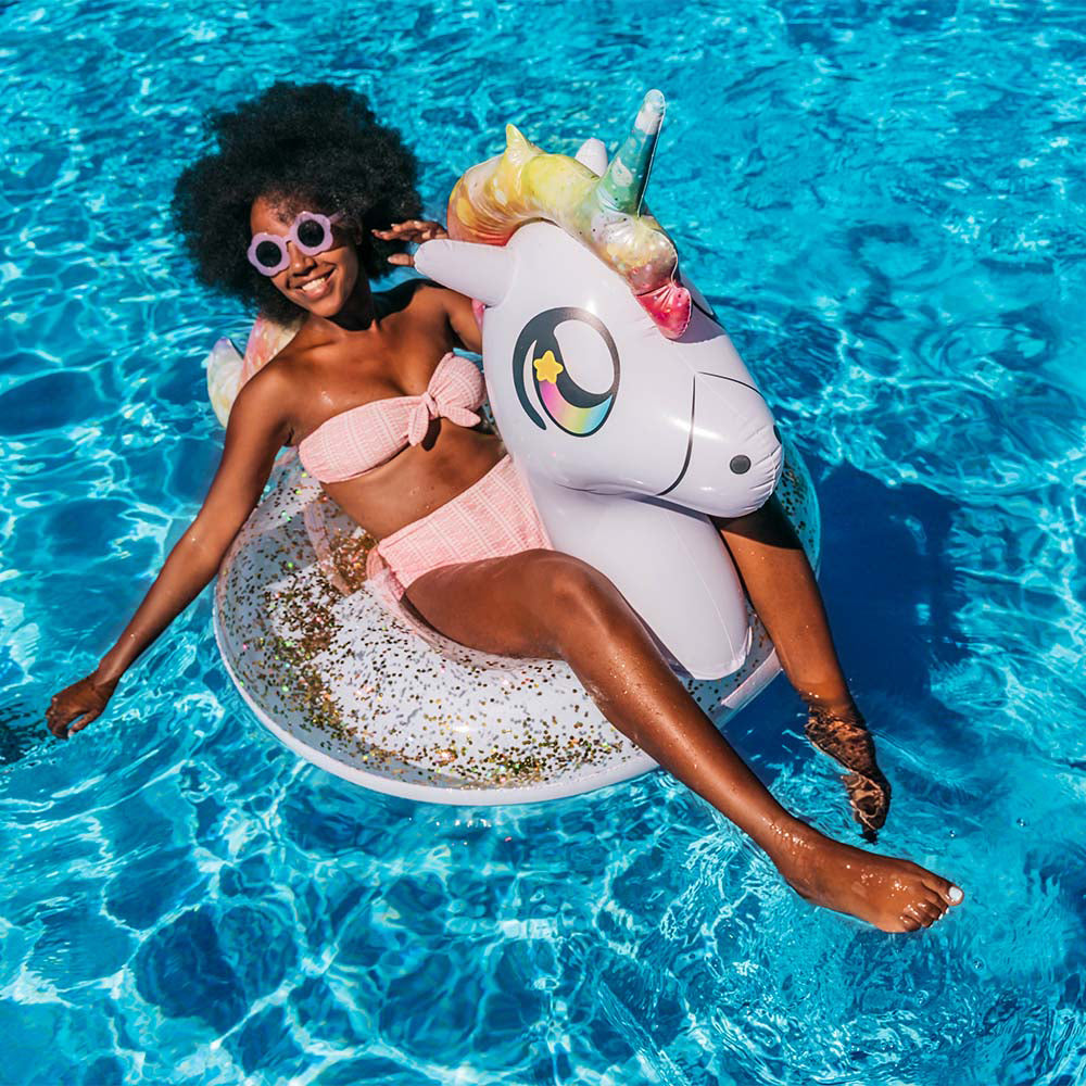 Alternative view of PoolCandy Glitter Unicorn 40-inch Color-Changing Pool Tube