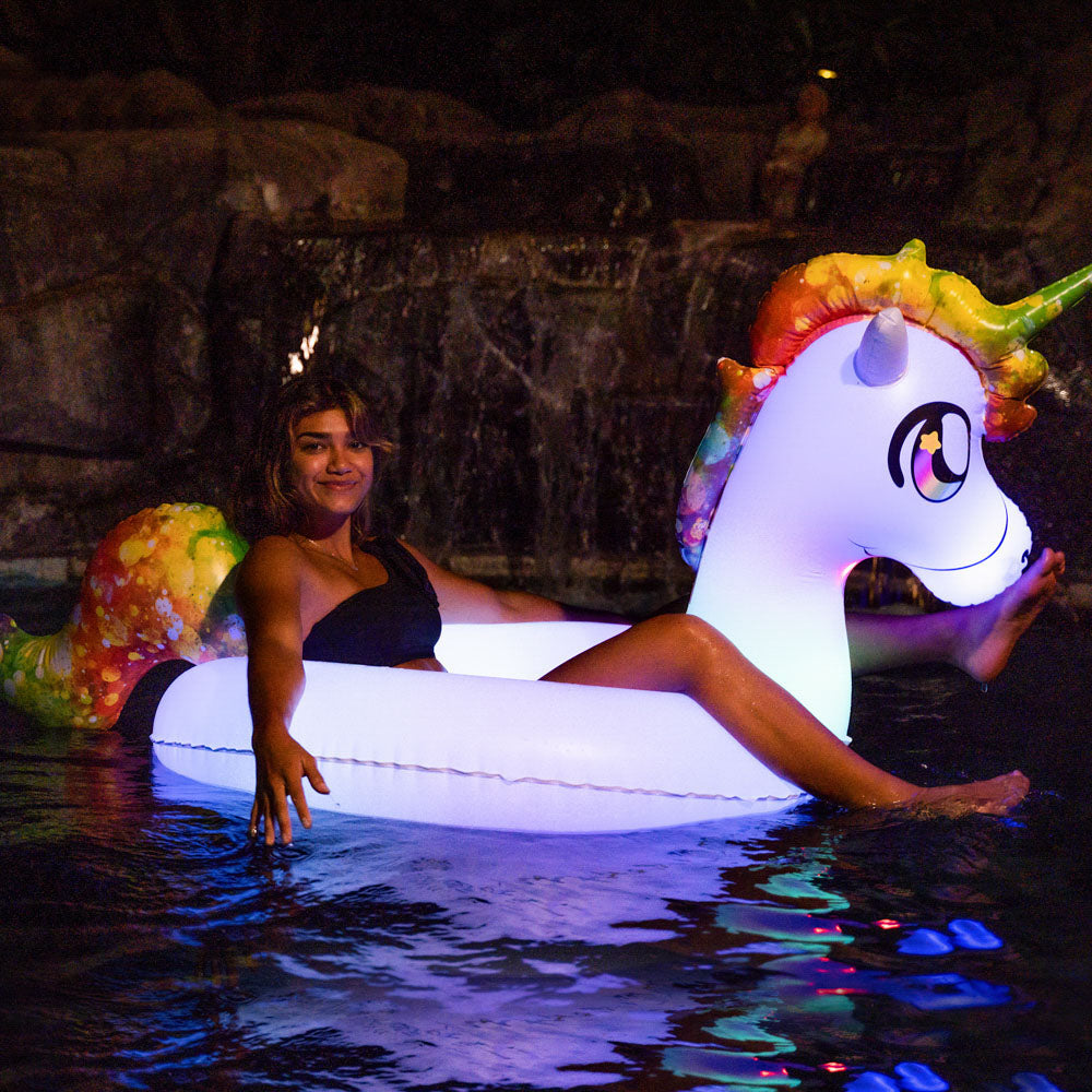 PoolCandy Illuminated LED Unicorn 42" Jumbo Pool Tube - Image 3