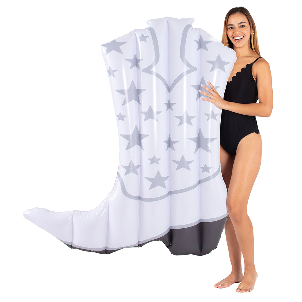 Cowgirl Boot 54" Inflatable Pool Island - Classic White