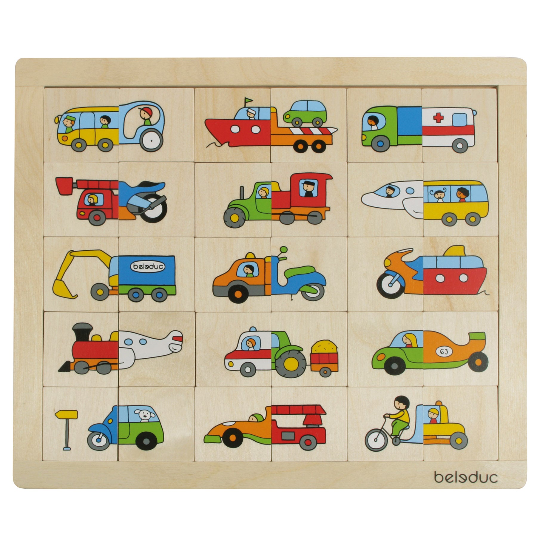 Beleduc Match & Mix Transport Wooden Puzzle - 30 pc - Image 3