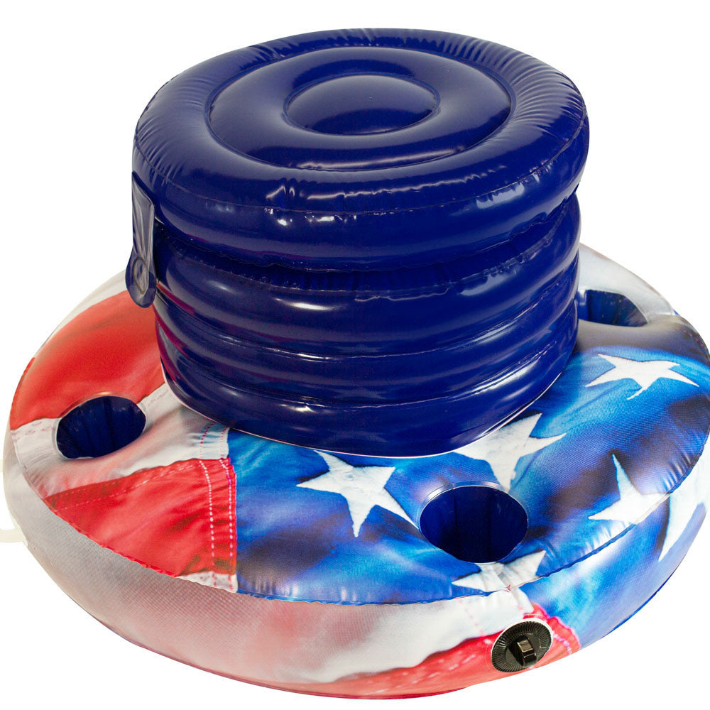 Alternative view of PoolCandy Stars & Stripes Floating Drink Cooler with RealPrint Technology