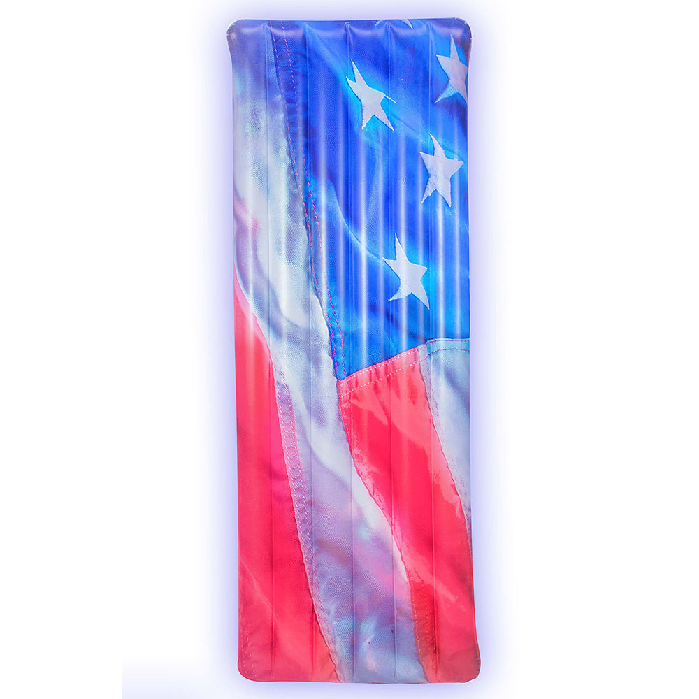PoolCandy Stars & Stripes LED Deluxe Pool Raft - 74 x 30 Inch - Image 4