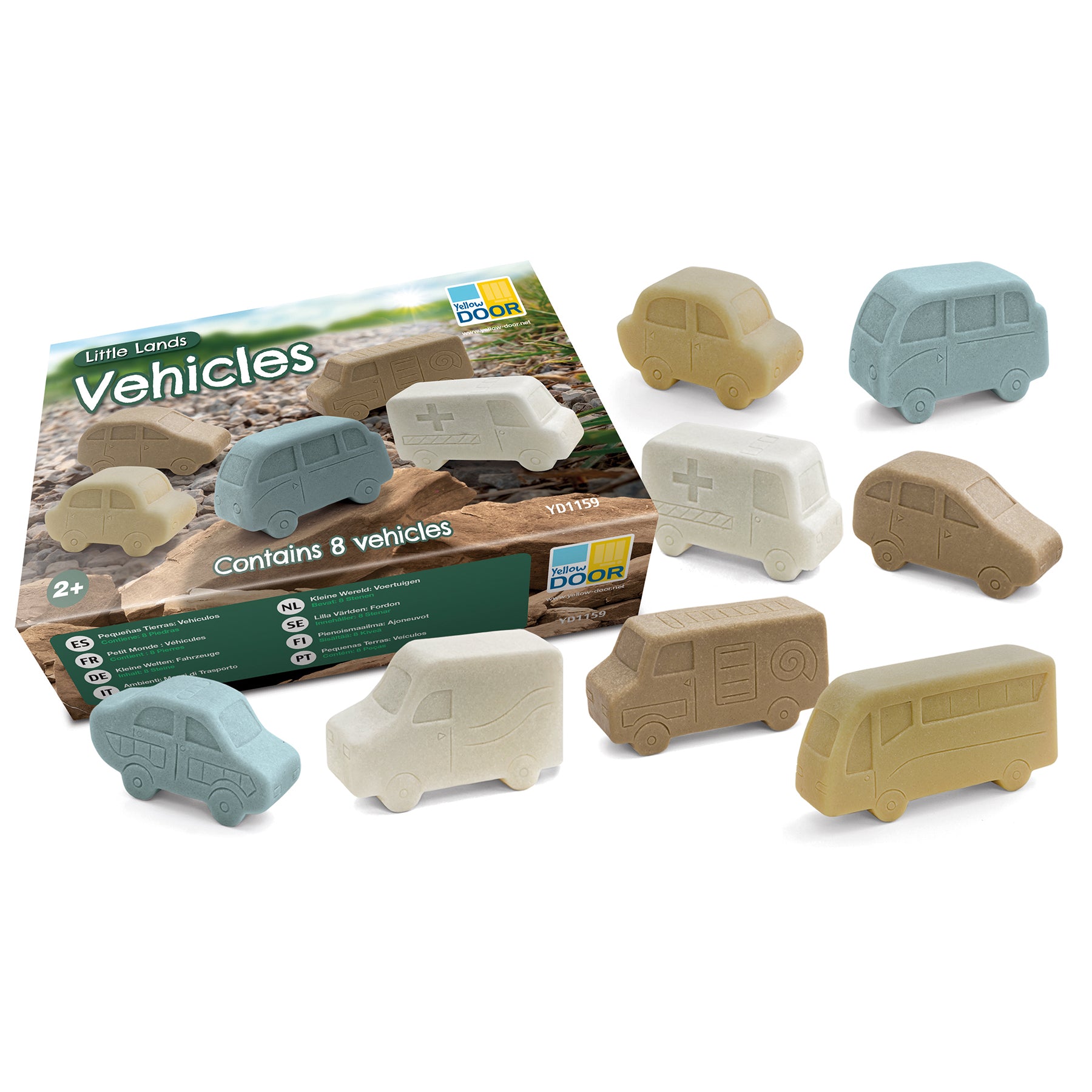 Yellow Door Little Lands Vehicles ?C Stone Mix Set Of 8