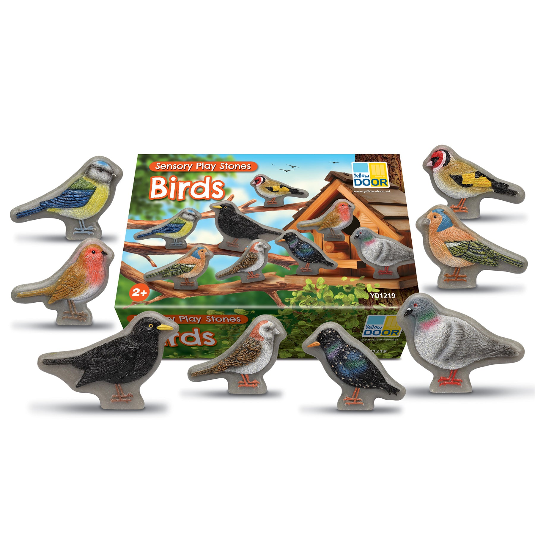 Yellow Door Sensory Play Stone Birds - Interactive Set Of 8