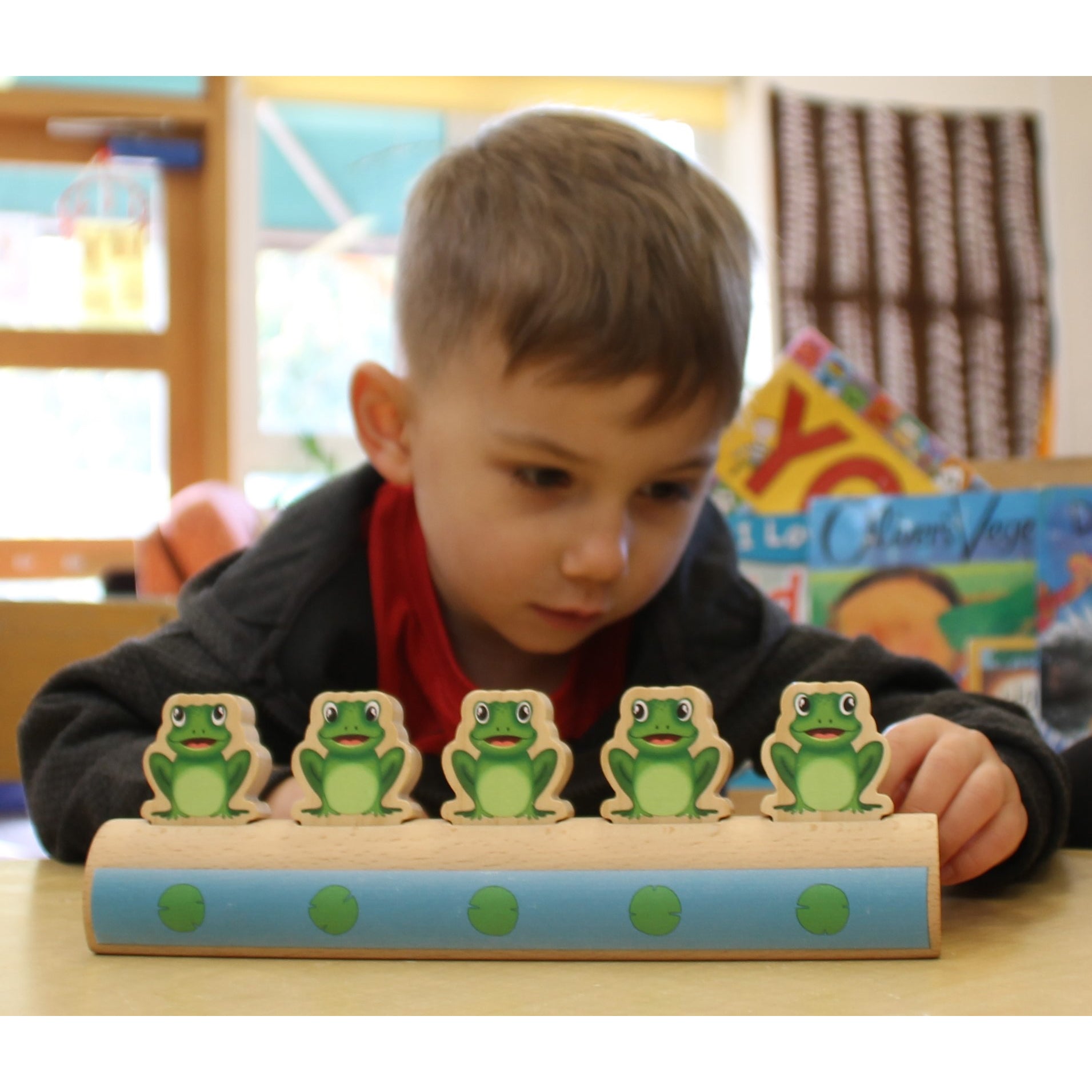 Yellow Door Sustainable Wood Five Frogs On A Log - Number Matching Game - Image 7