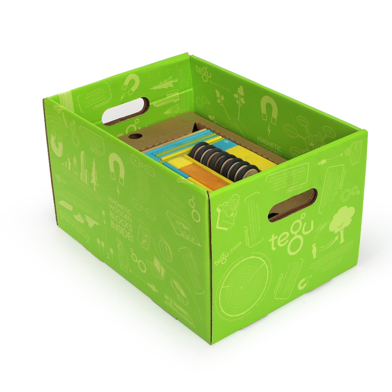 Alternative view of Tegu Magnetic Wooden Blocks, 90-Piece Classroom Kit, Tints