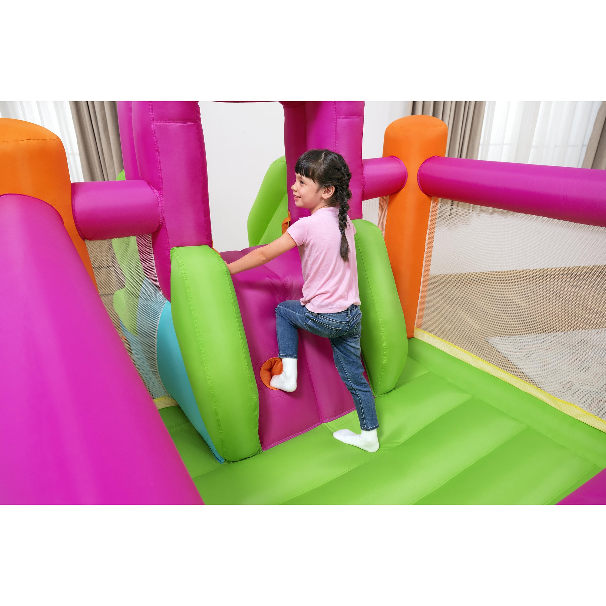 H2OGO! Mega Bouncer Inflatable Jumping Activity Center 10'11" x 6' 6" x 6' with Slide and Mesh Sidewalls - Image 5