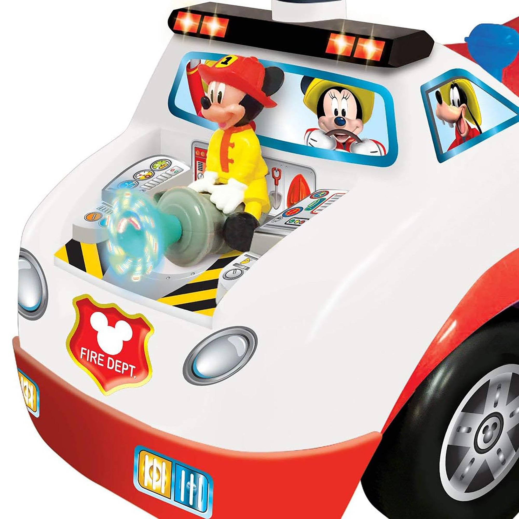 Kiddieland Disney Mickey Mouse Activity Fire Truck Light & Sound Ride-On - Image 3